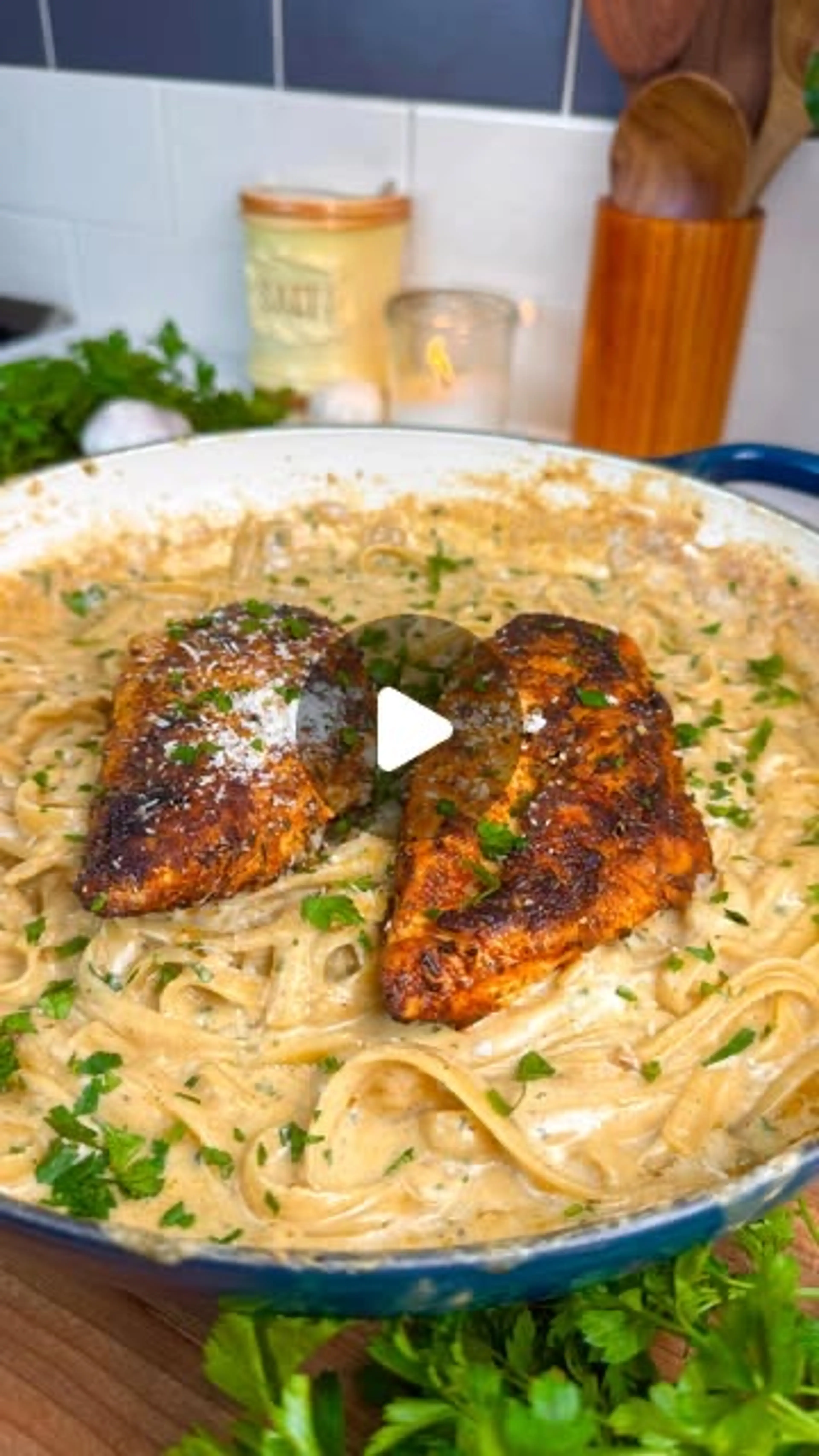 One-pot Brown Butter Cajun Chicken Alfredo
