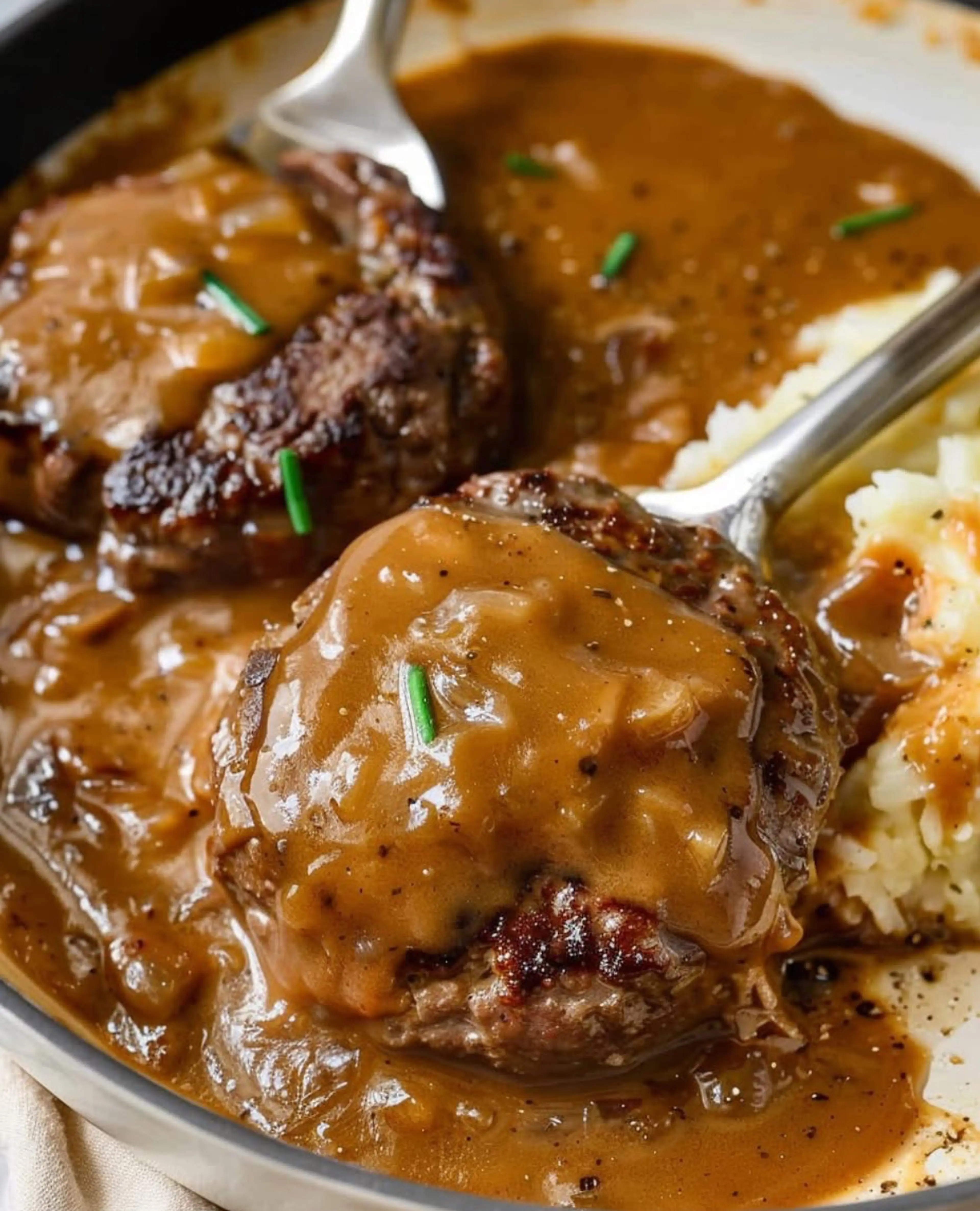 Low-Carb Homemade Hamburger Steaks with Rich Mushroom Gravy