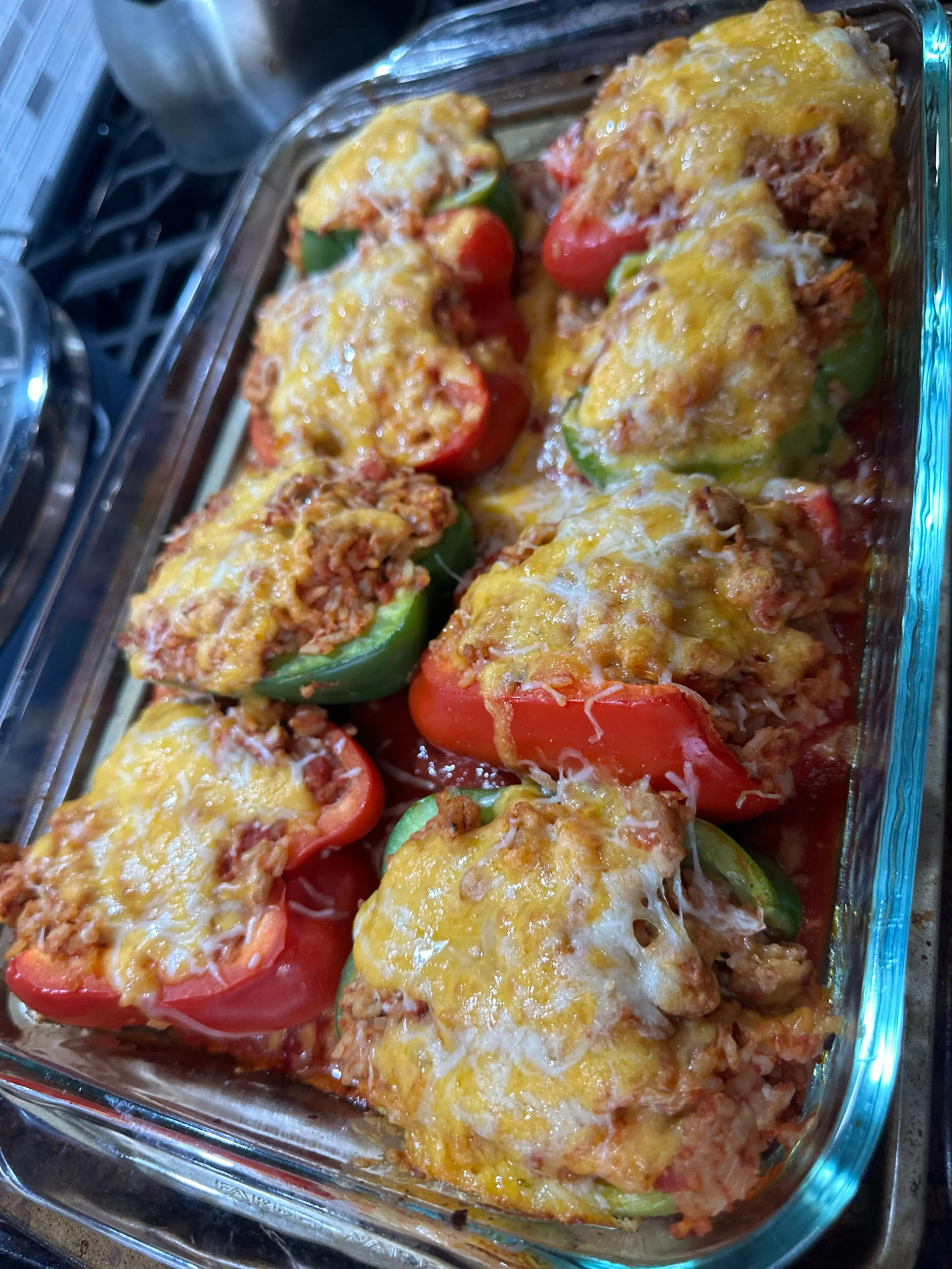 Chicken and Rice Stuffed Peppers