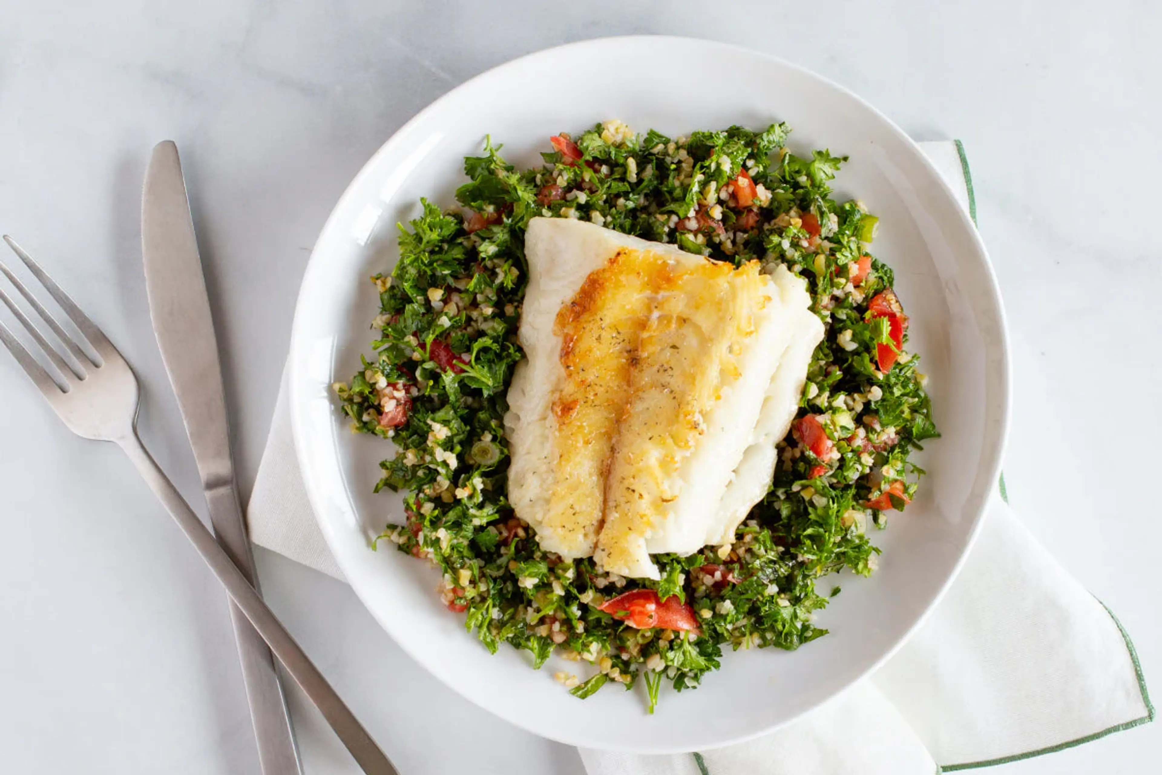 Branzino with Tabouleh