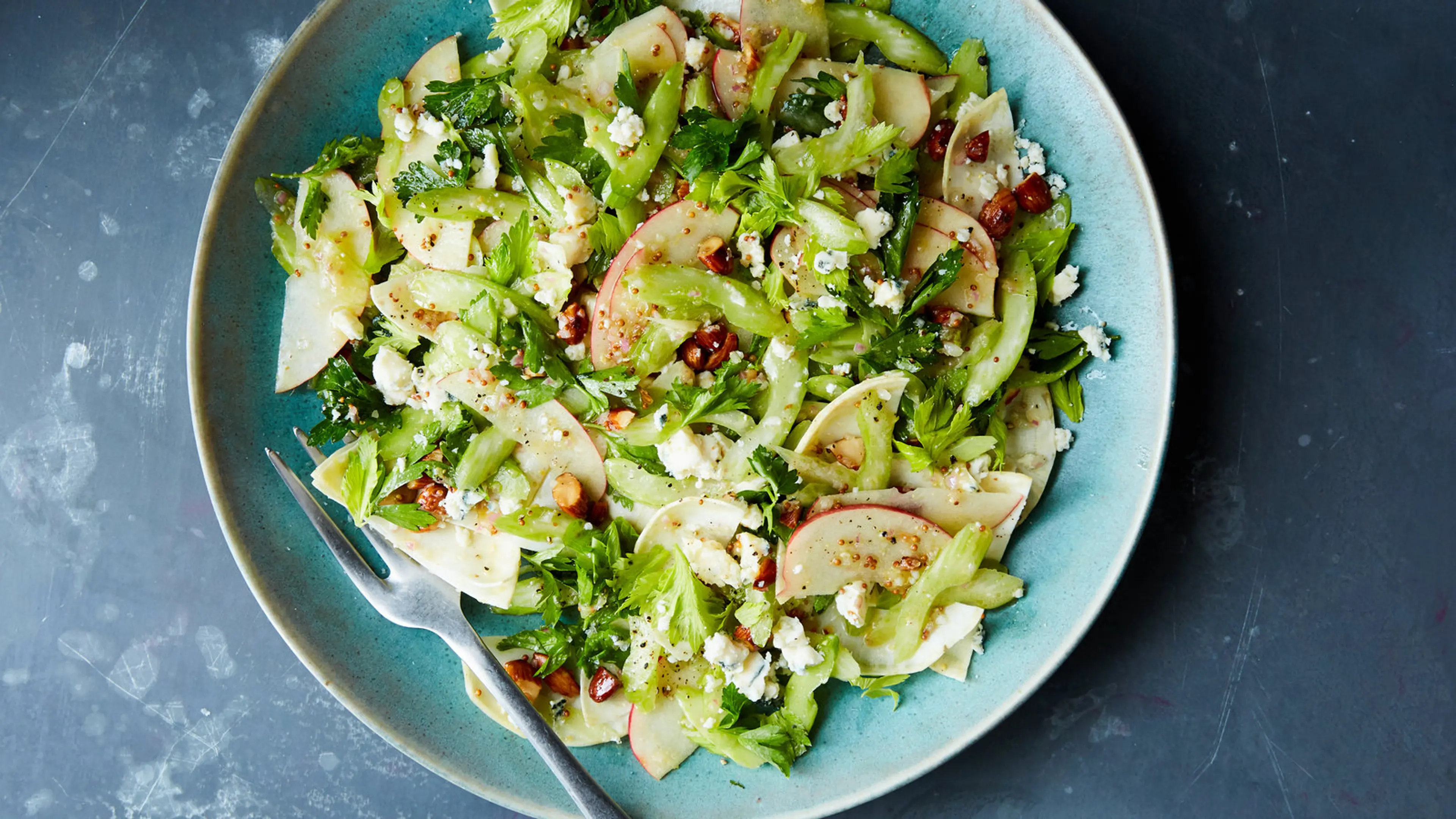 Celery Salad With Apples and Blue Cheese