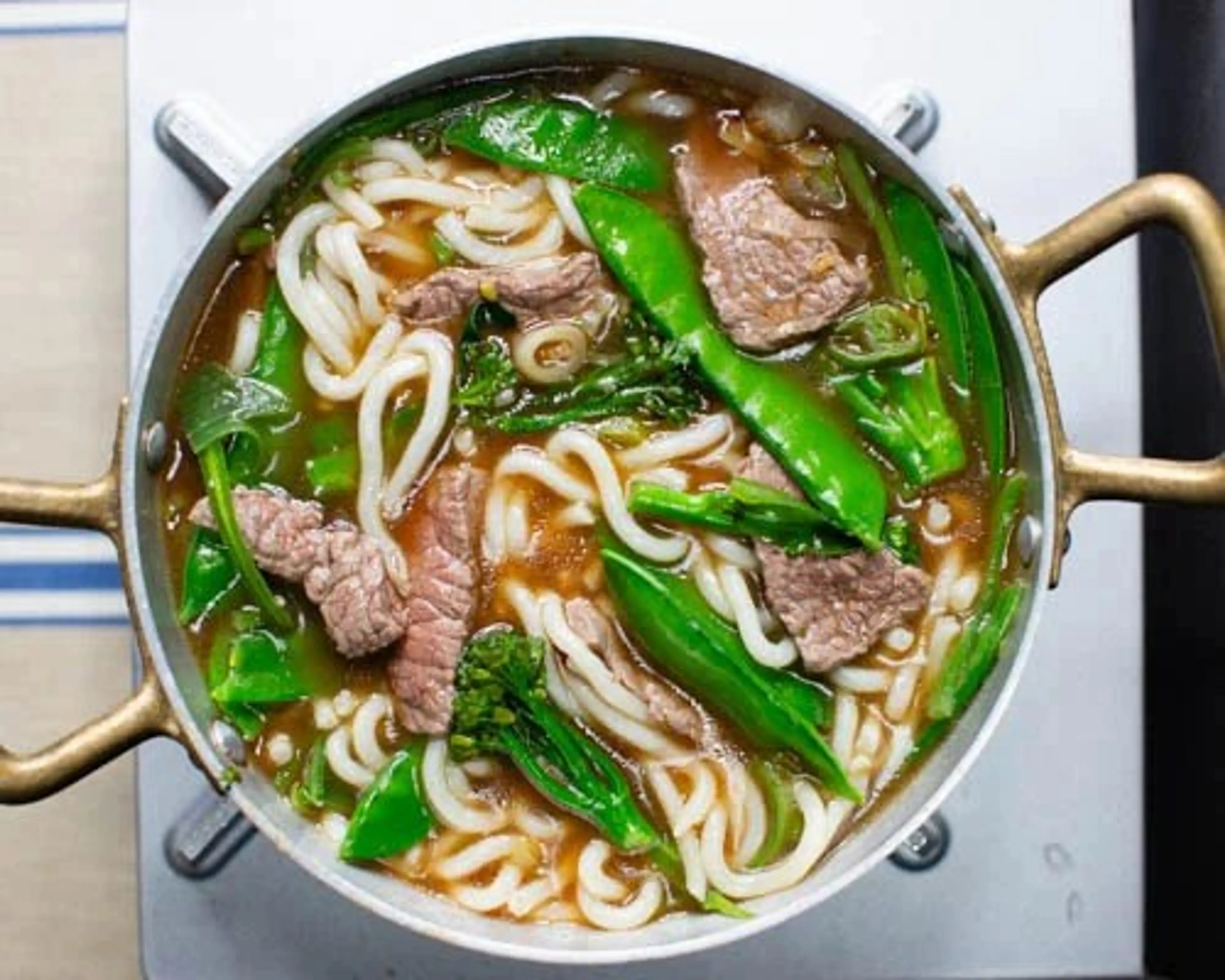 Easy beef udon noodle soup