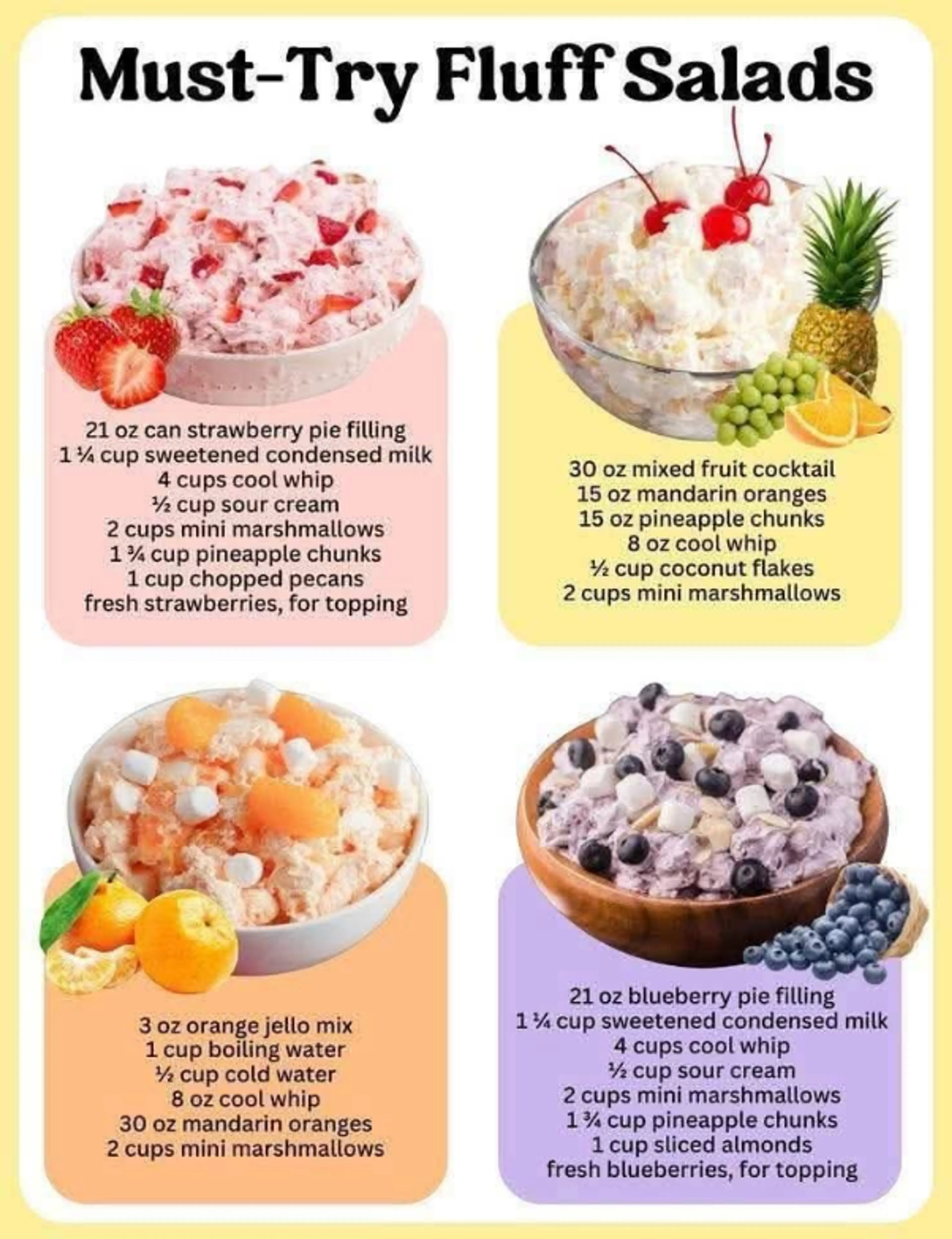 4 Different Fluff Salads