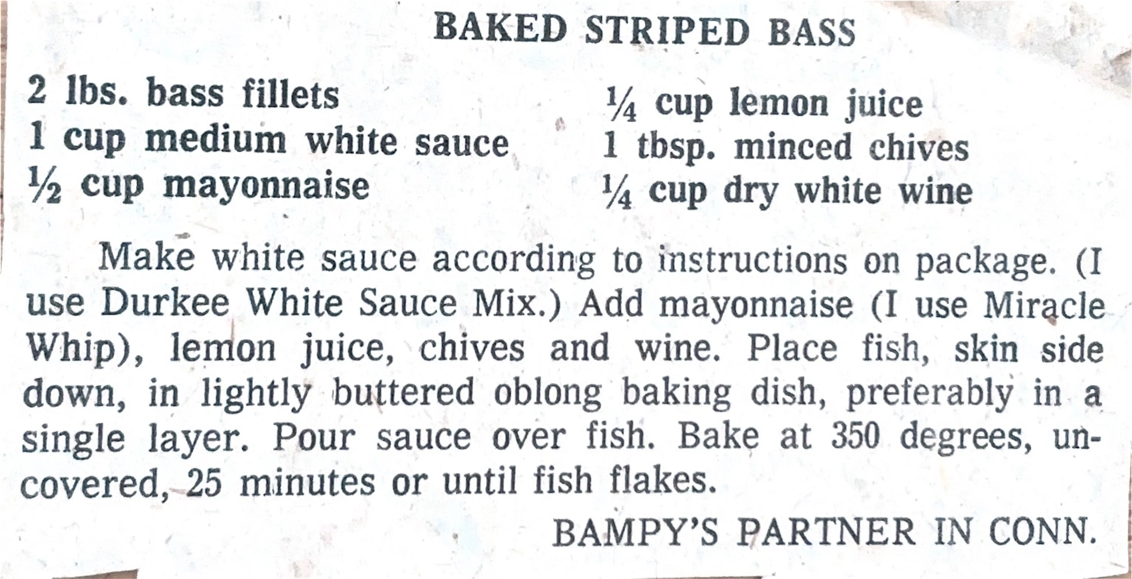 Baked Striped Bass