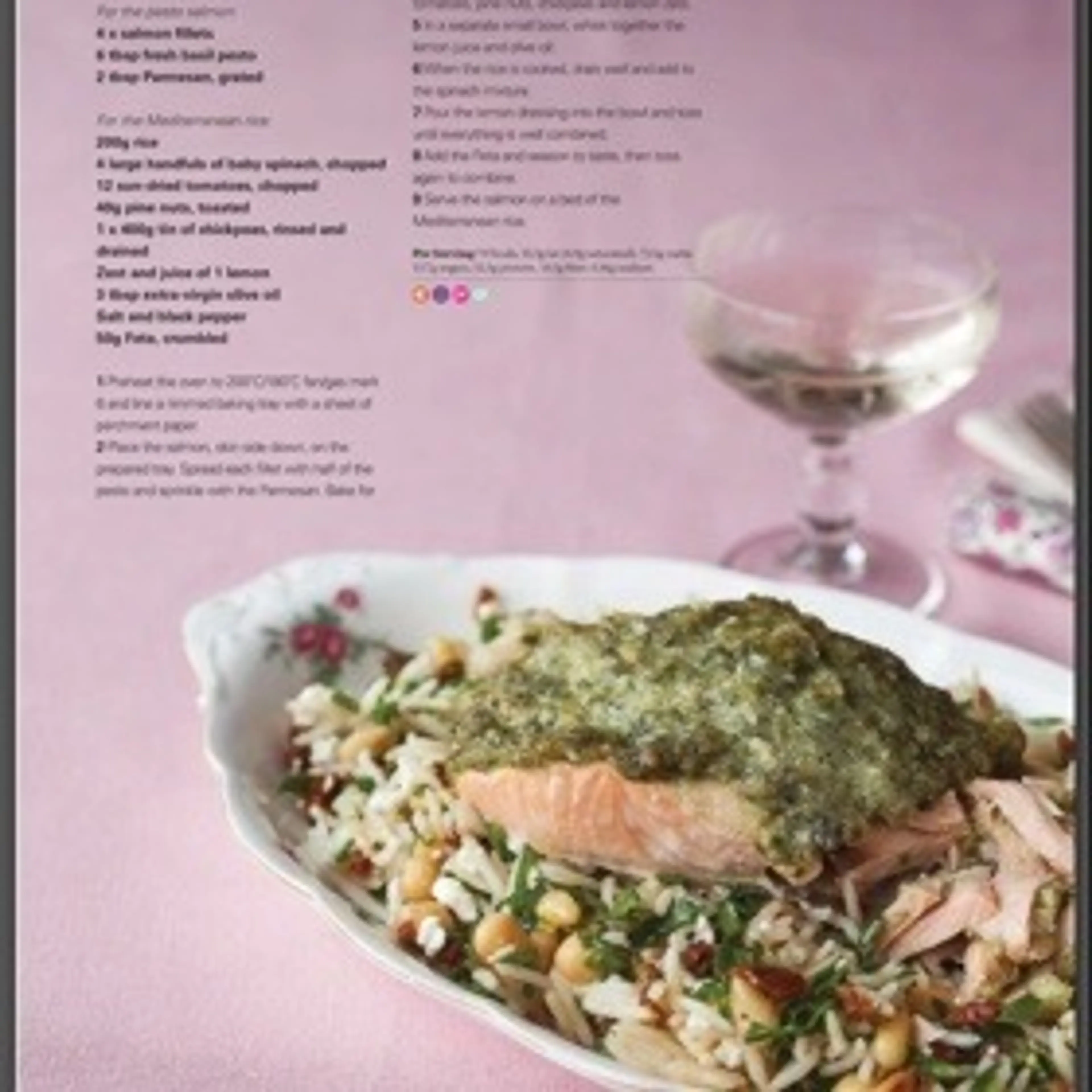 PESTO SALMON WITH MEDITERRANEAN RICE