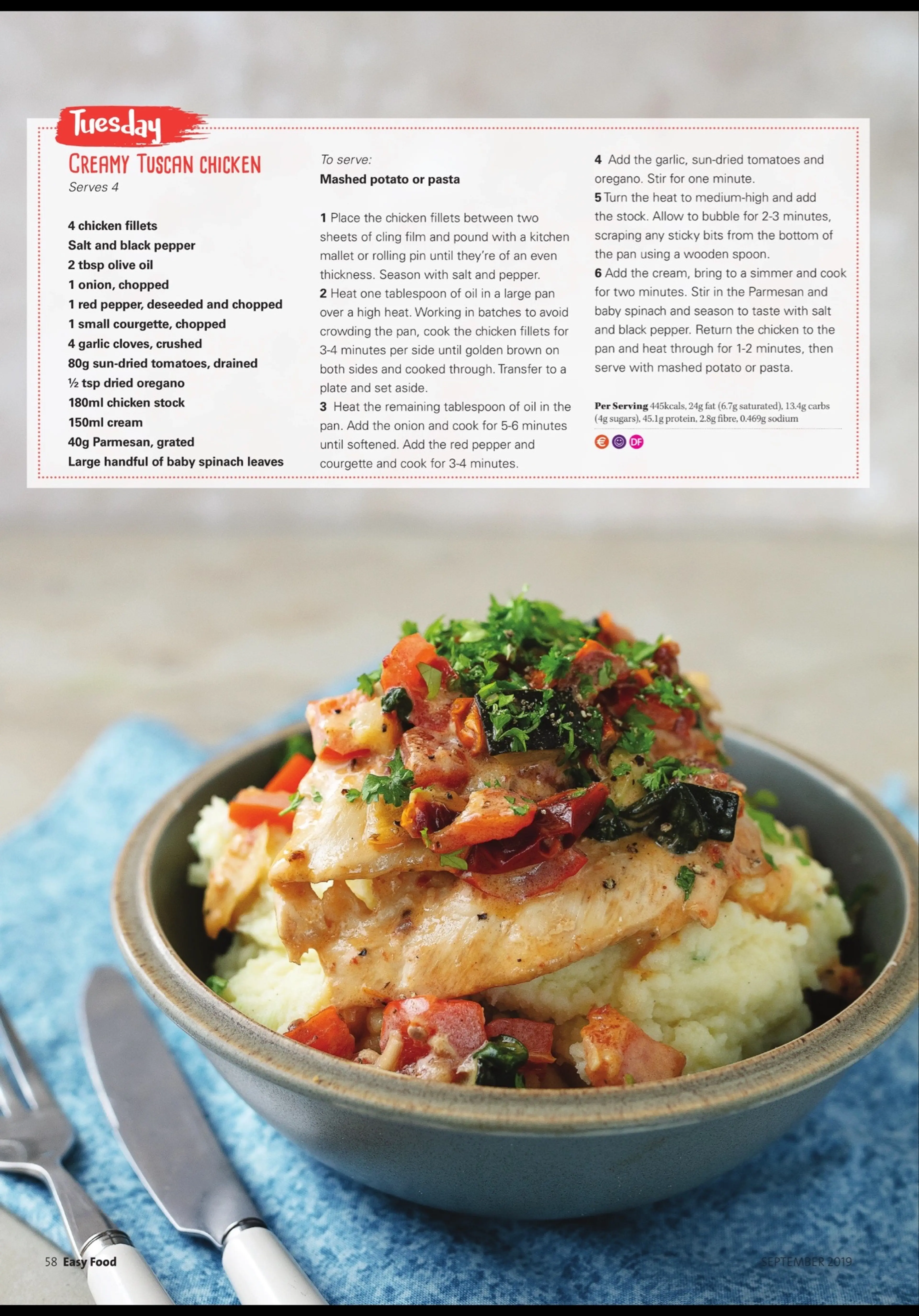 CREAMY TUSCAN CHICKEN