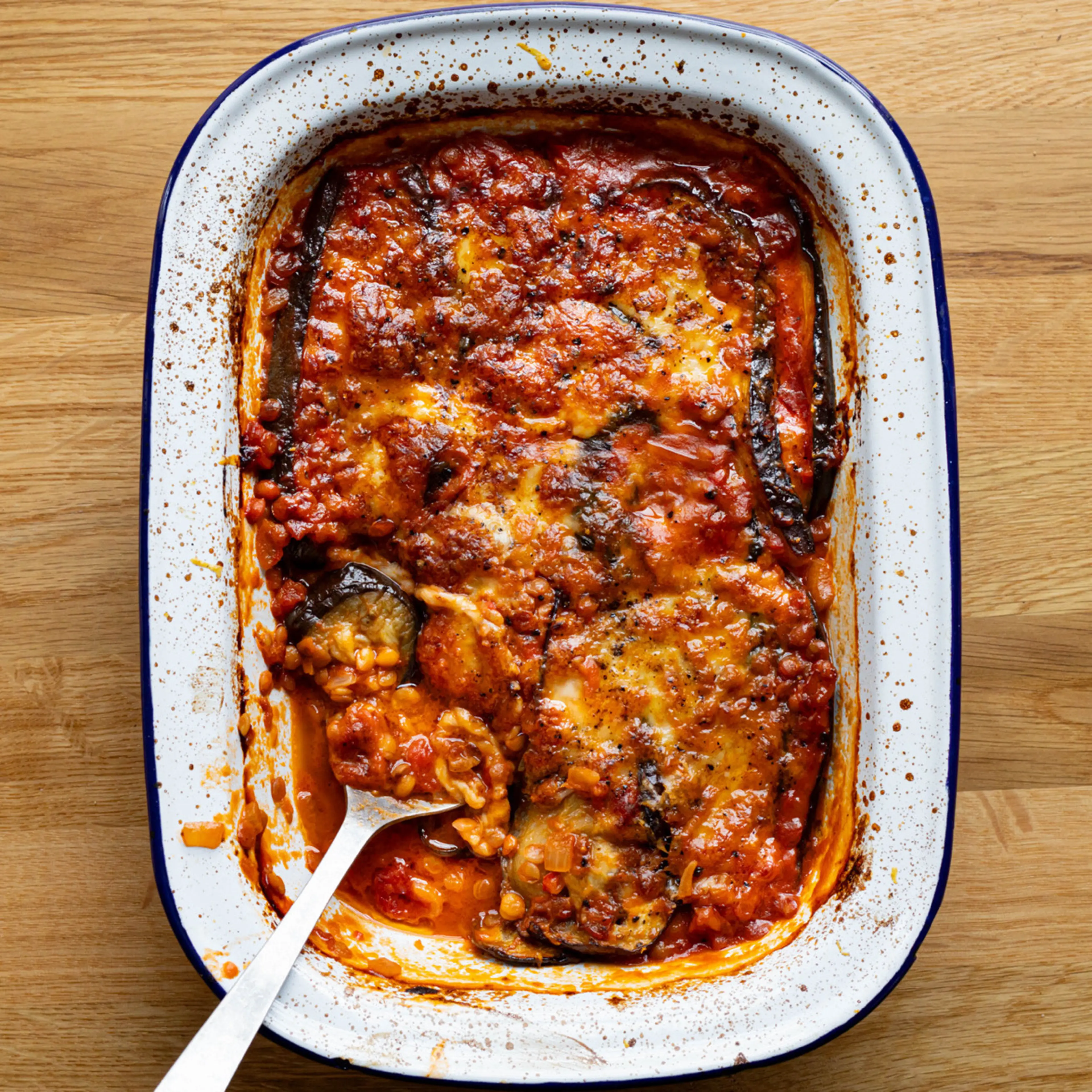 Aubergine Lentil Parmigiana