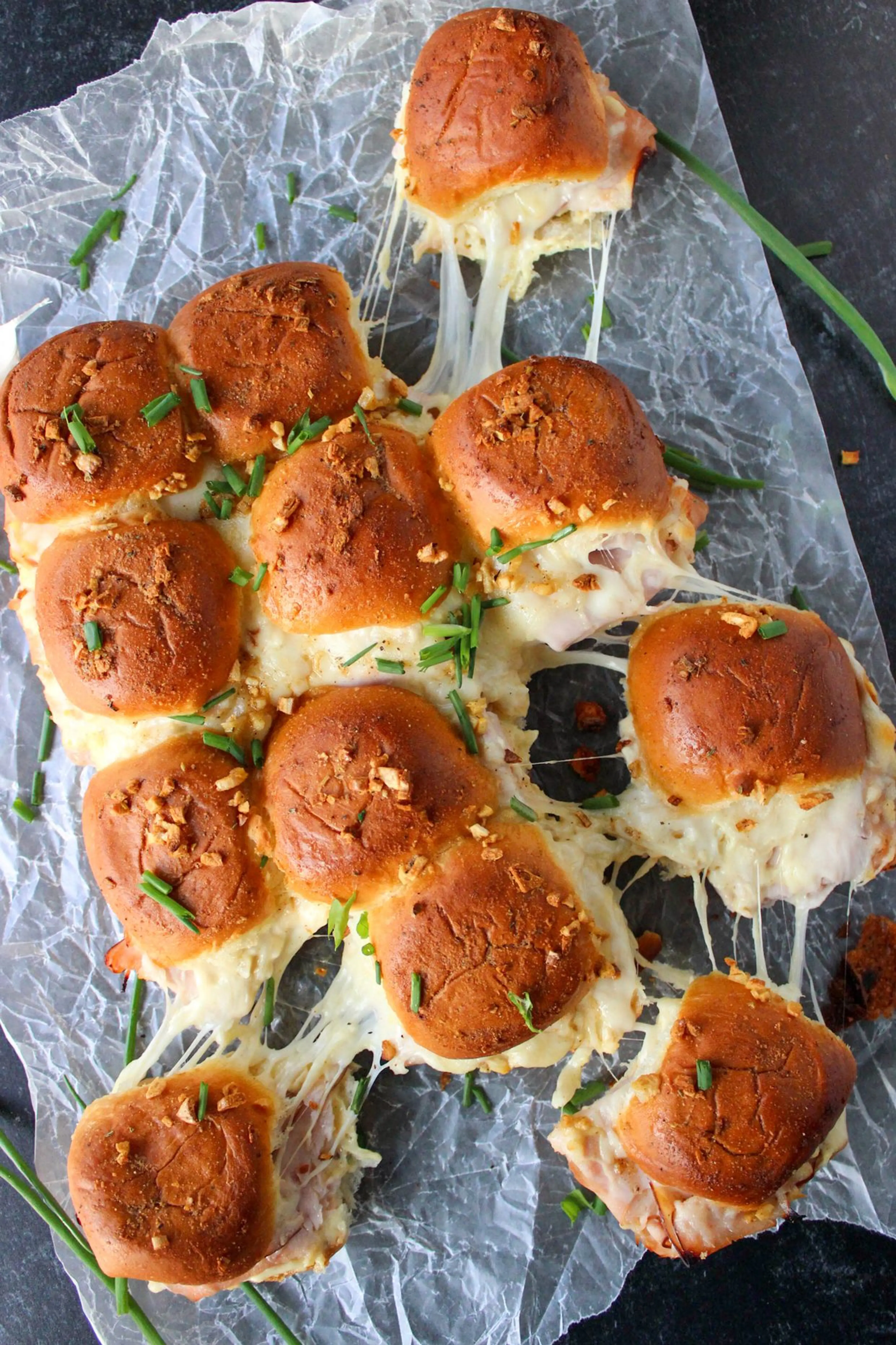 Smoked Turkey, Swiss, and Dijon Pull-Apart Sliders with Garl