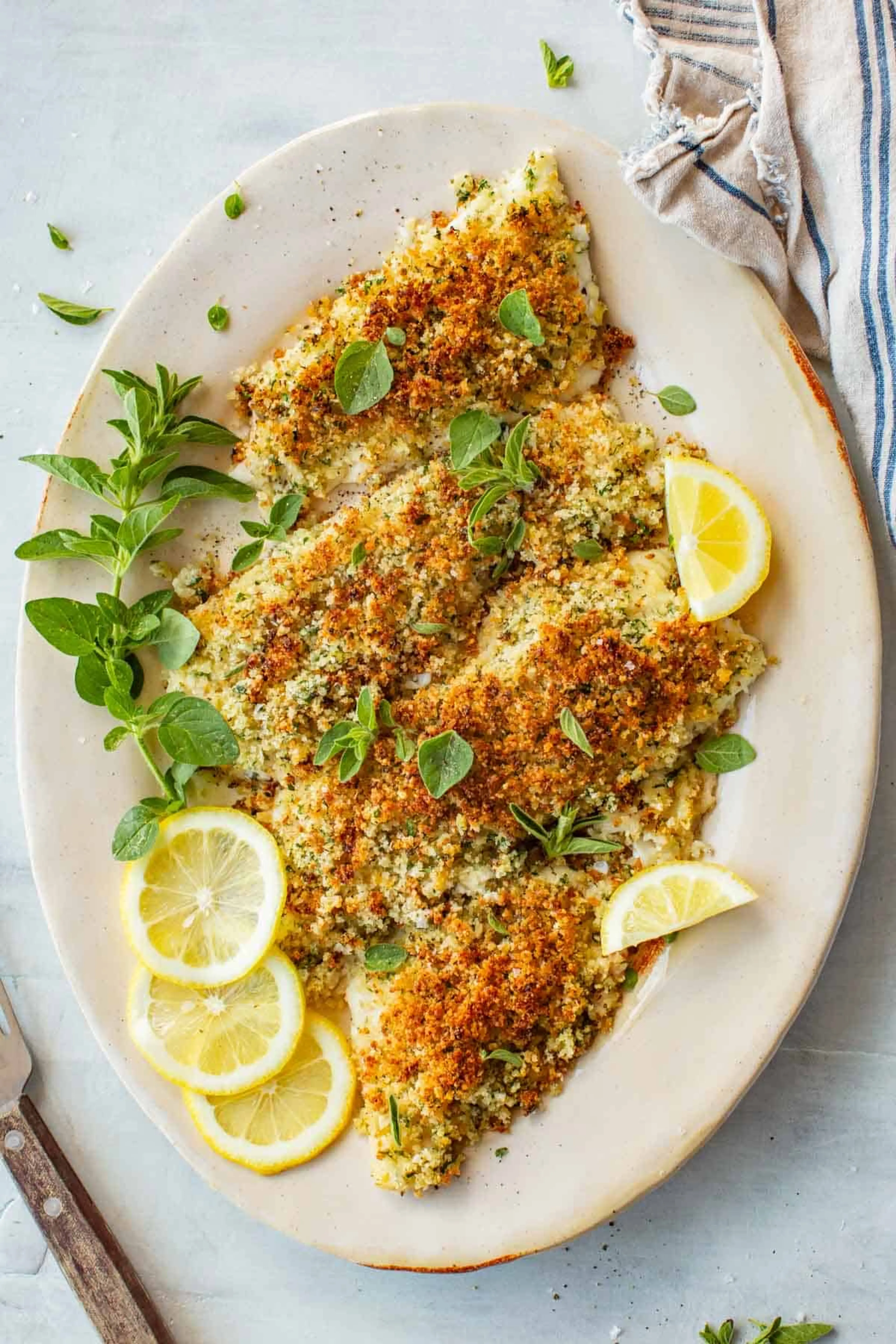 Easy Baked Flounder Oreganata