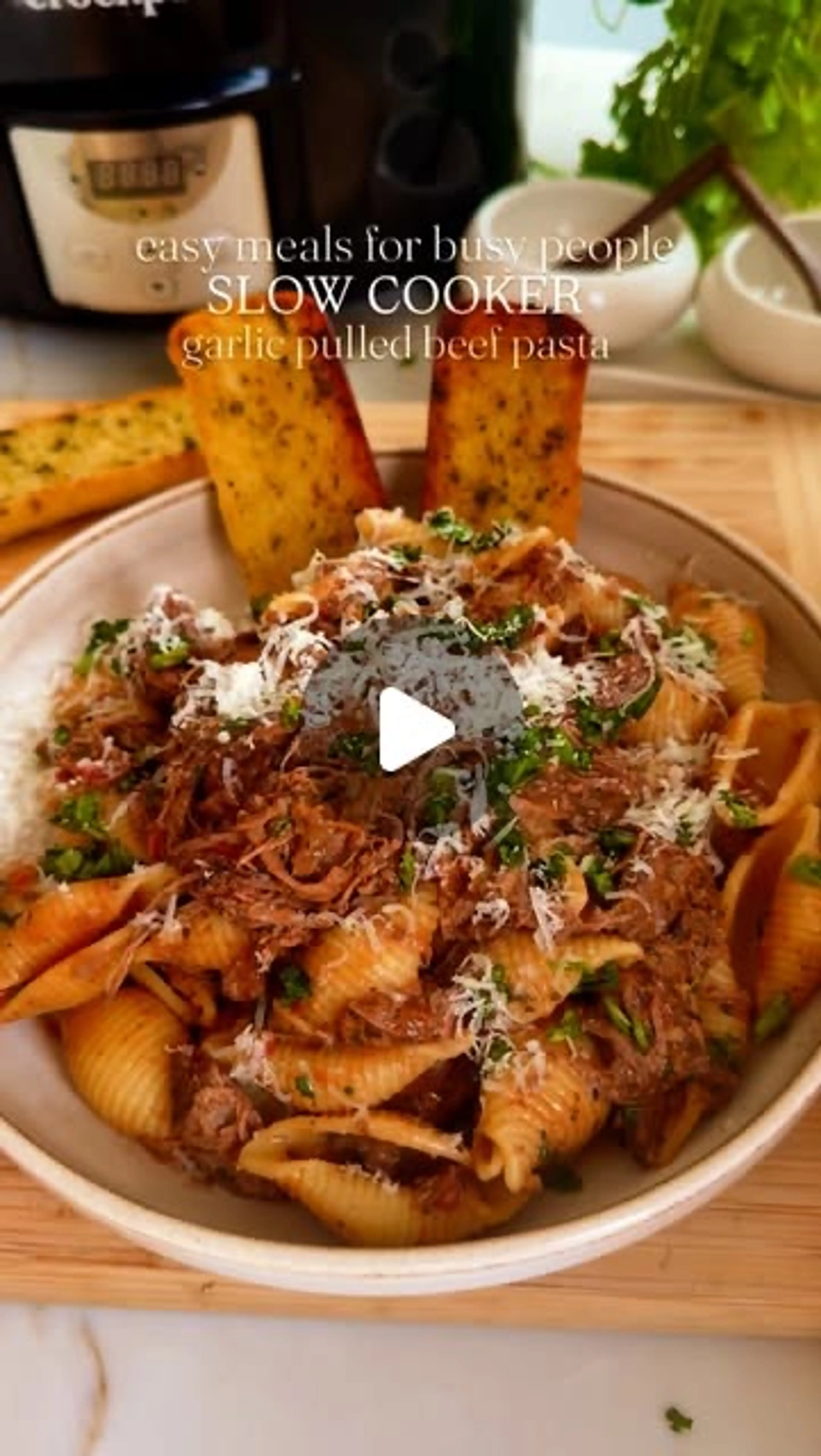 Garlic Pulled Beef Pasta