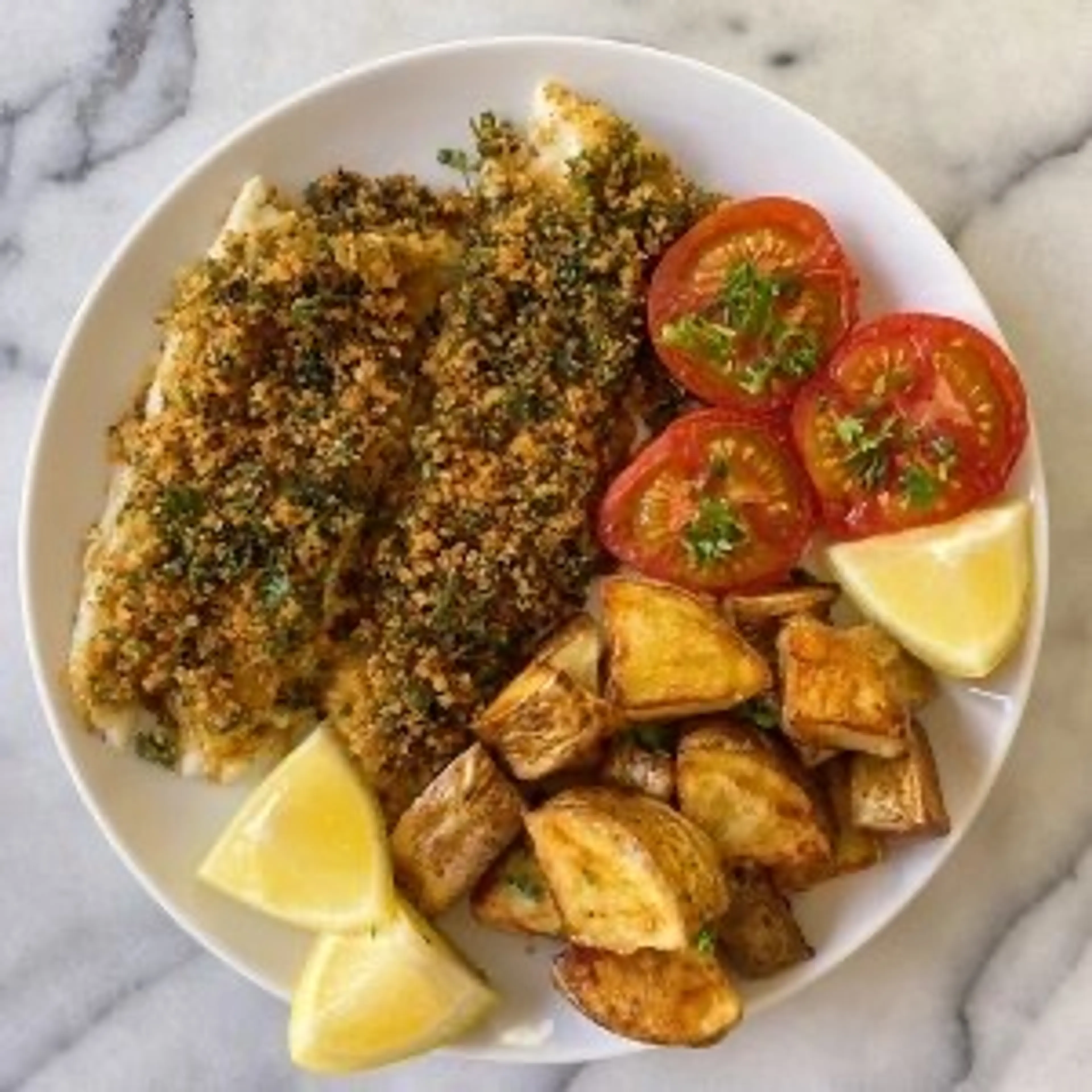 Baked Fish with Lemony Herbed Breadcrumbs