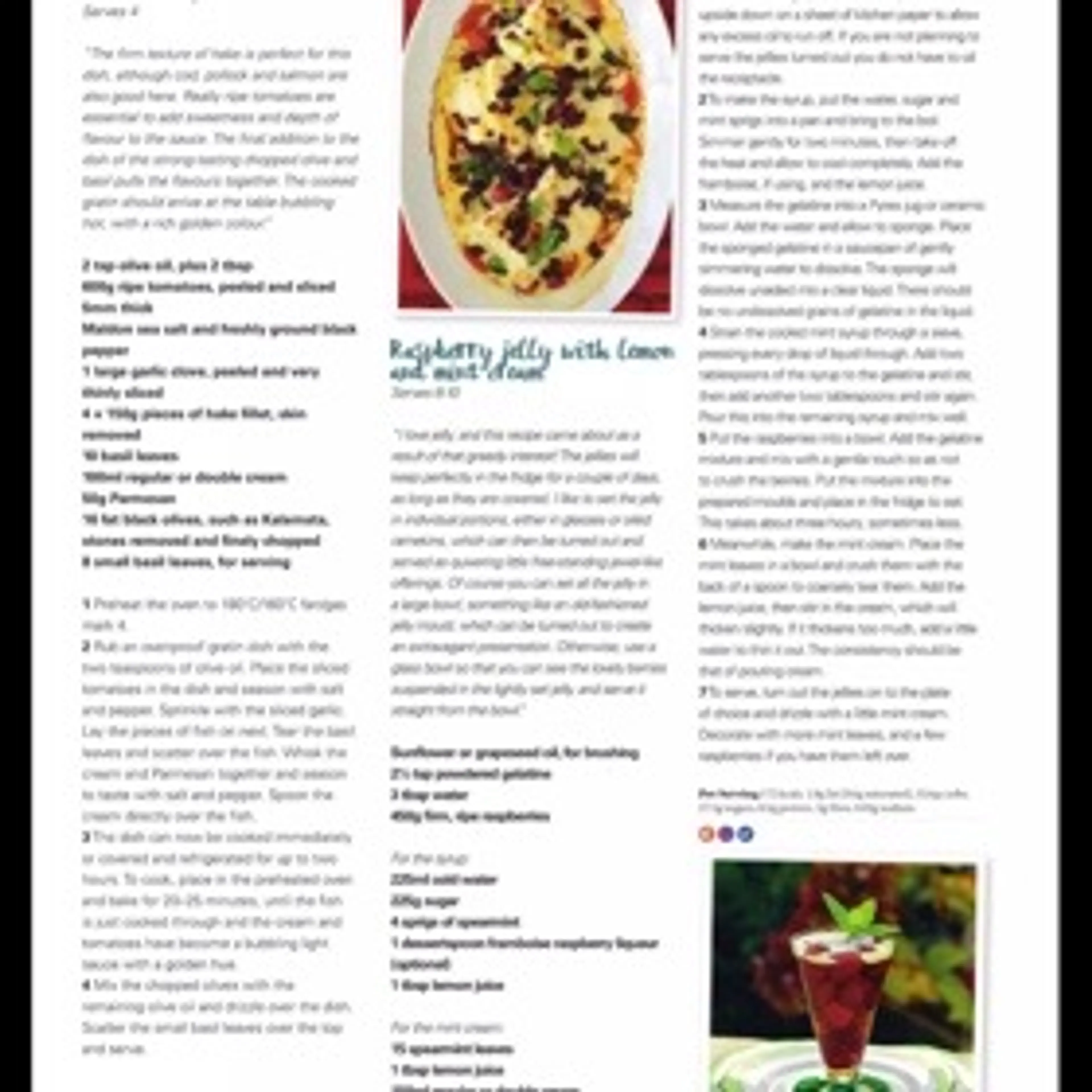 Gratin of Hake With Tomatoes, Basil, Olives And Parmesan