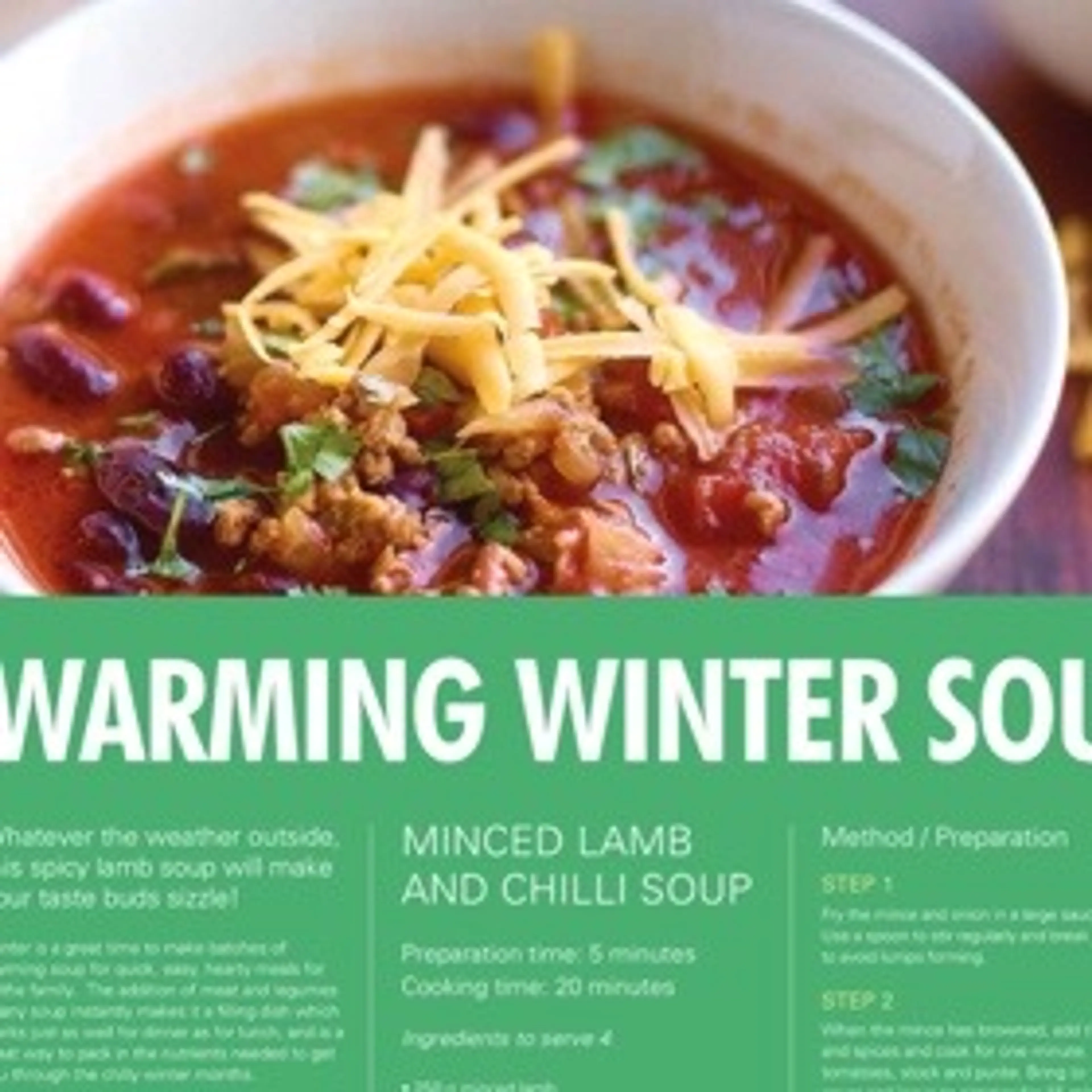 MINCED LAMB AND CHILLI SOUP