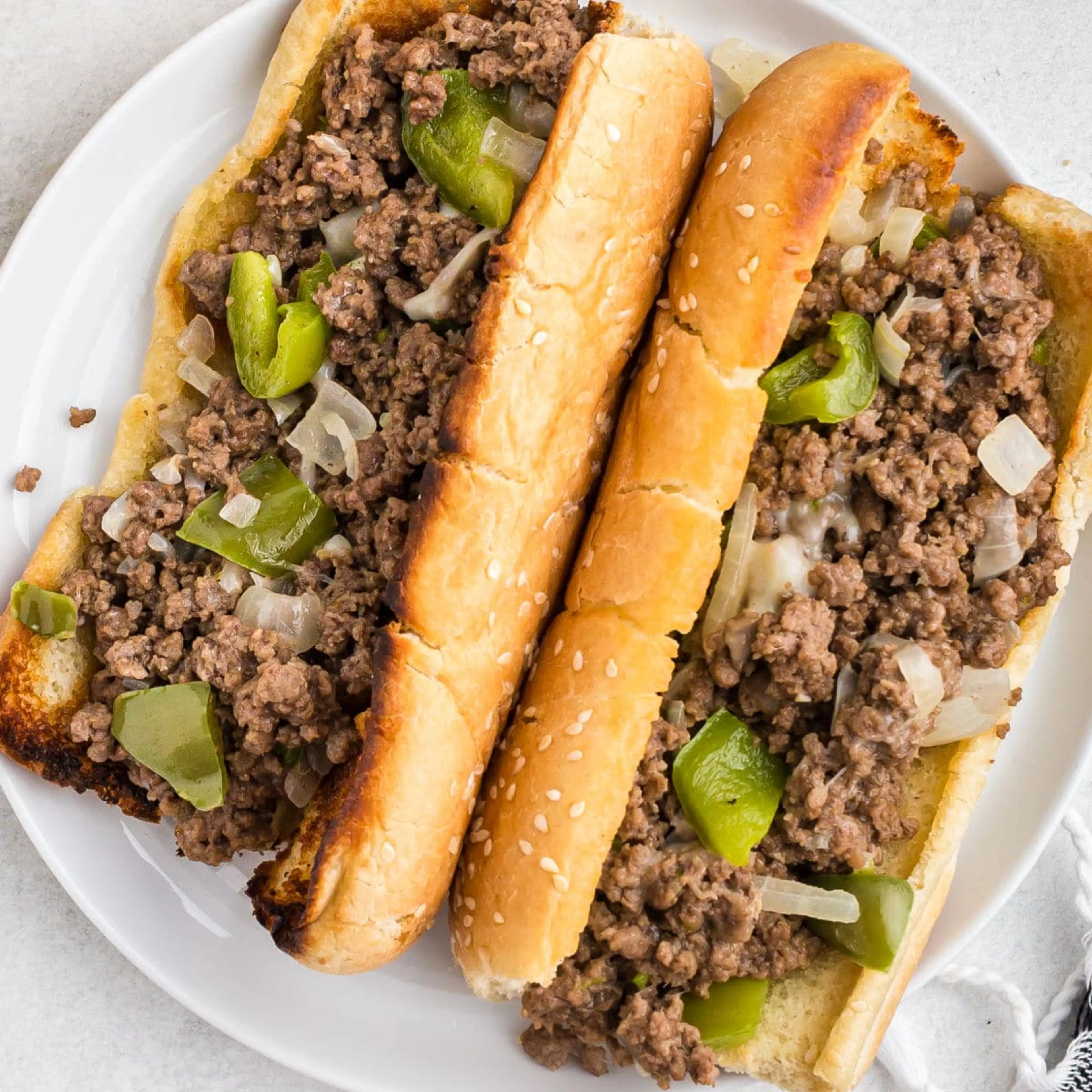 Philly Cheesesteak with Ground Beef