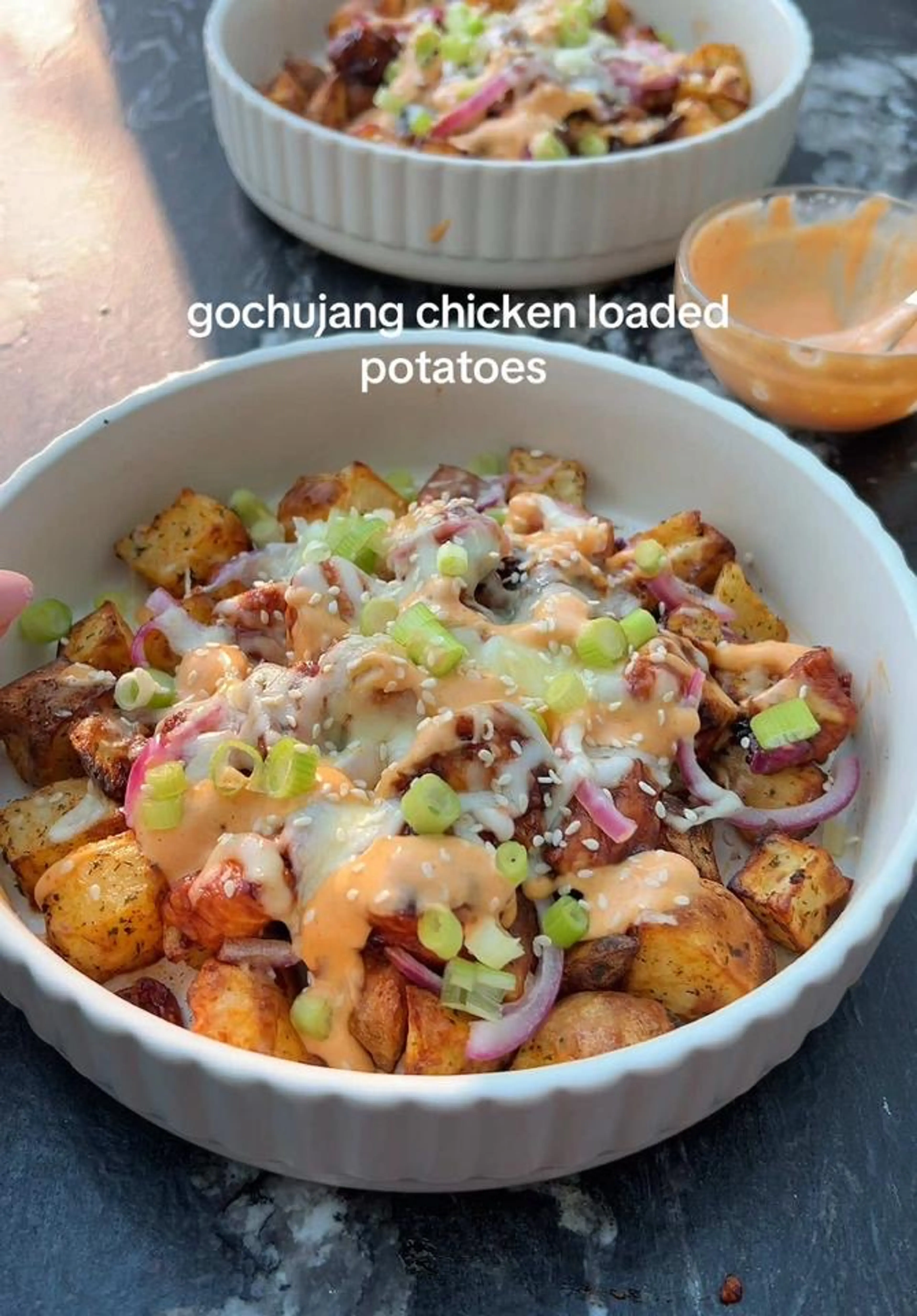 Gochujang Chicken Loaded Potatoes