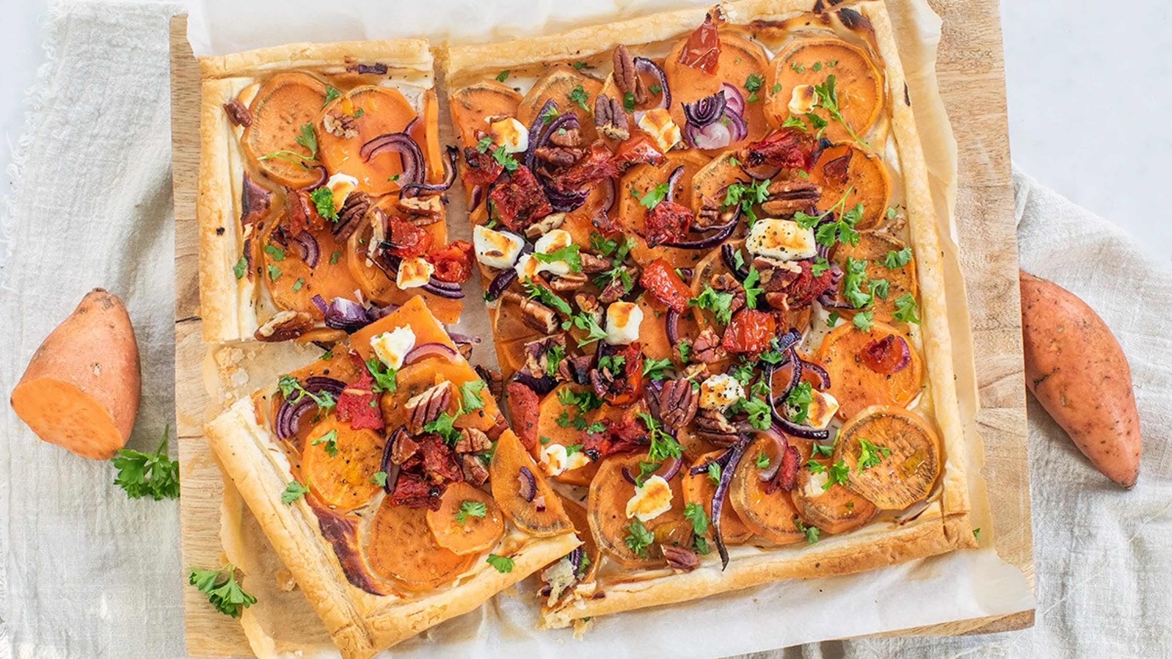 Plaattaart Zoete Aardappel Geitenkaas