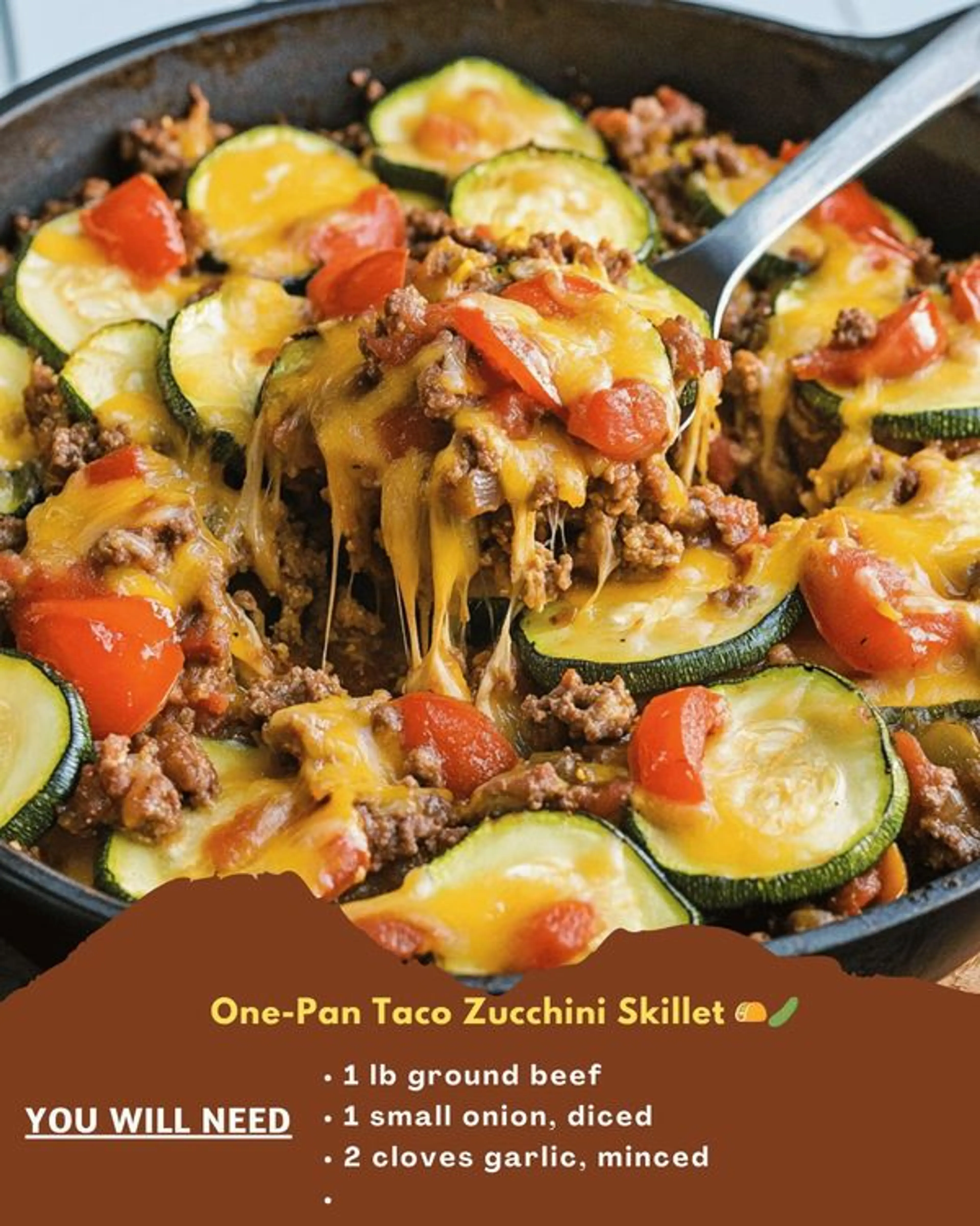 One-pan Taco Zucchini Skillet