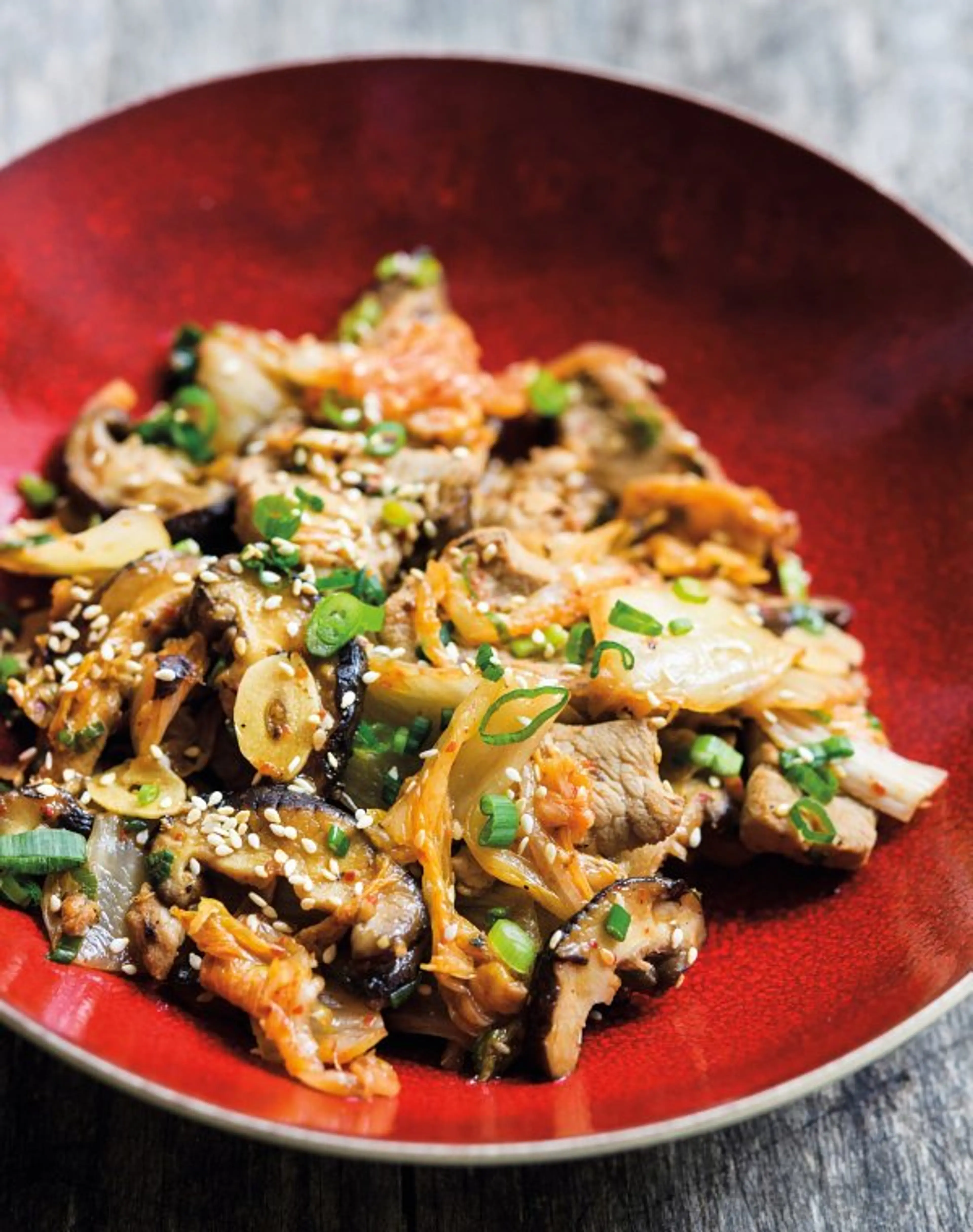 Sesame Stir-Fried Pork with Shiitakes