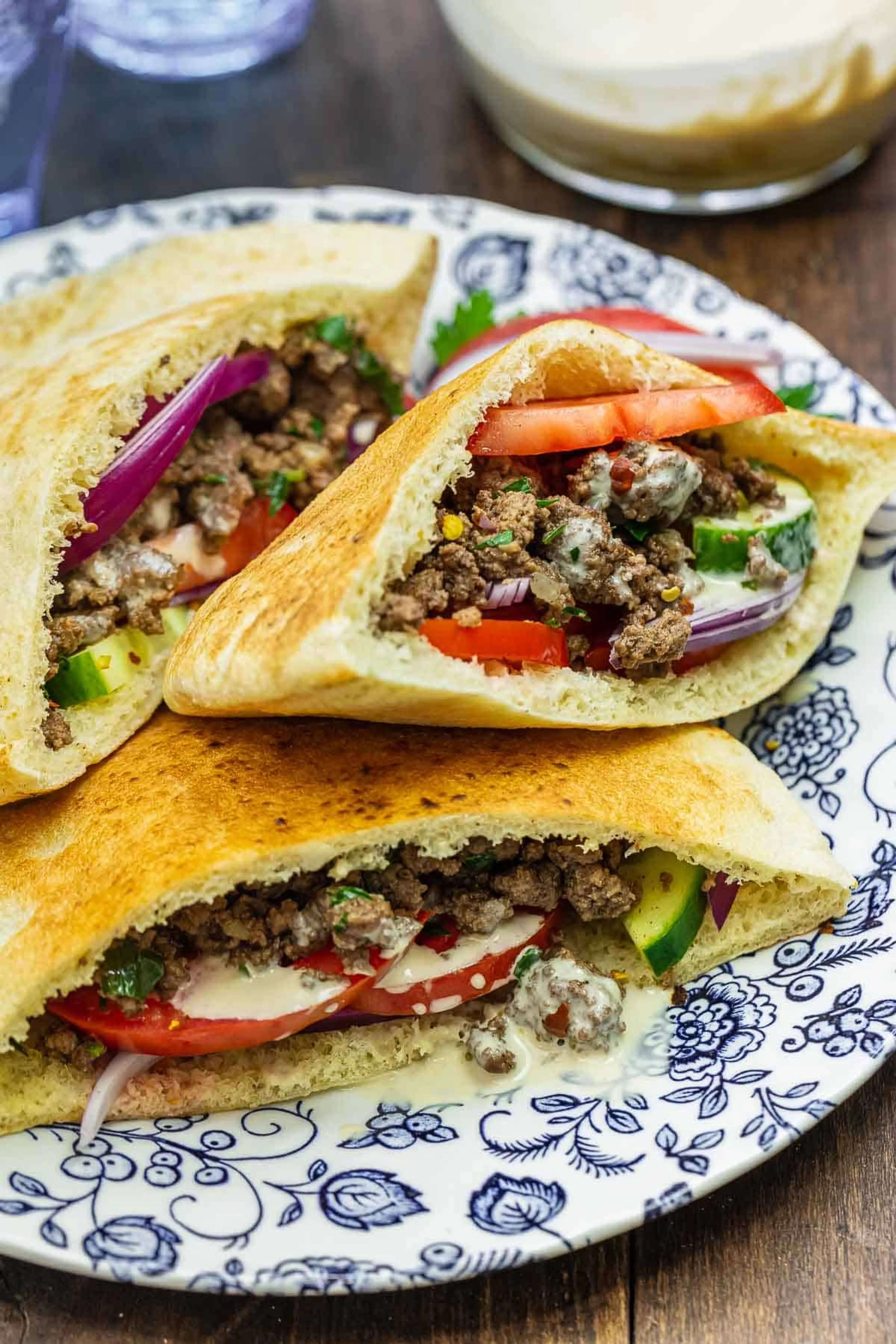 Middle Eastern Ground Beef Pita Sandwich