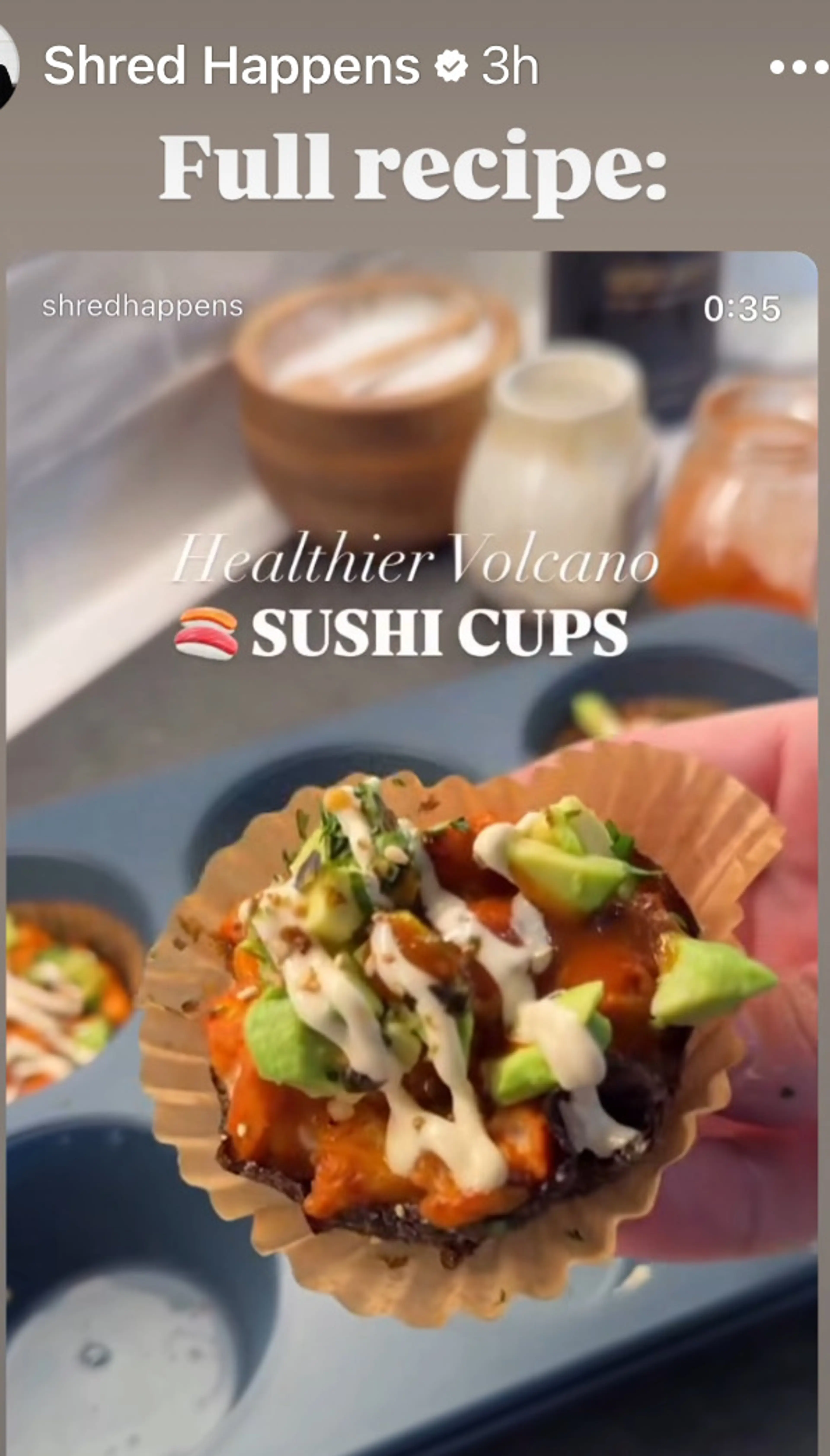 Healthy Volcano Sushi Cups