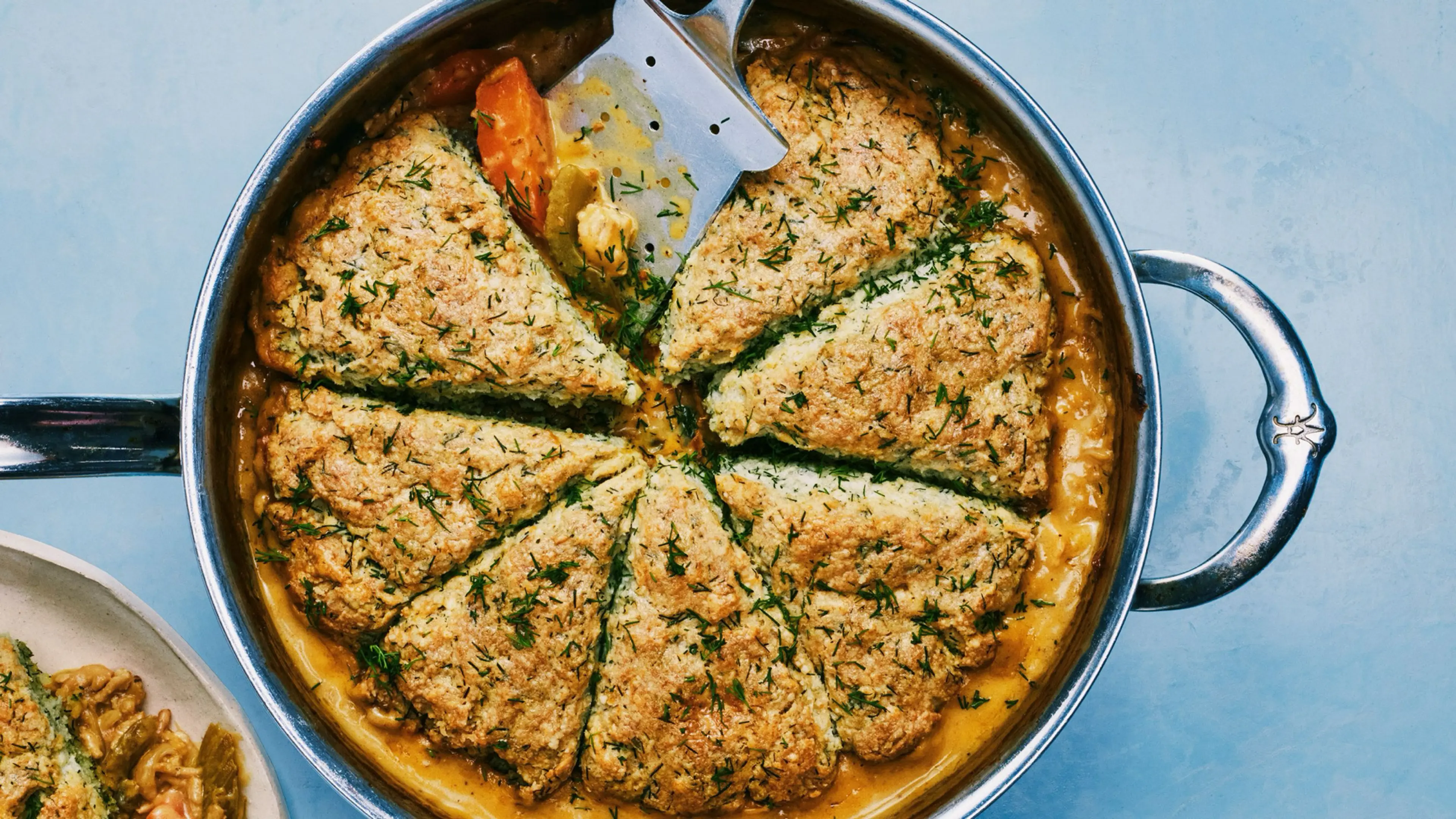 One-Pan Herbed Chicken and Biscuits