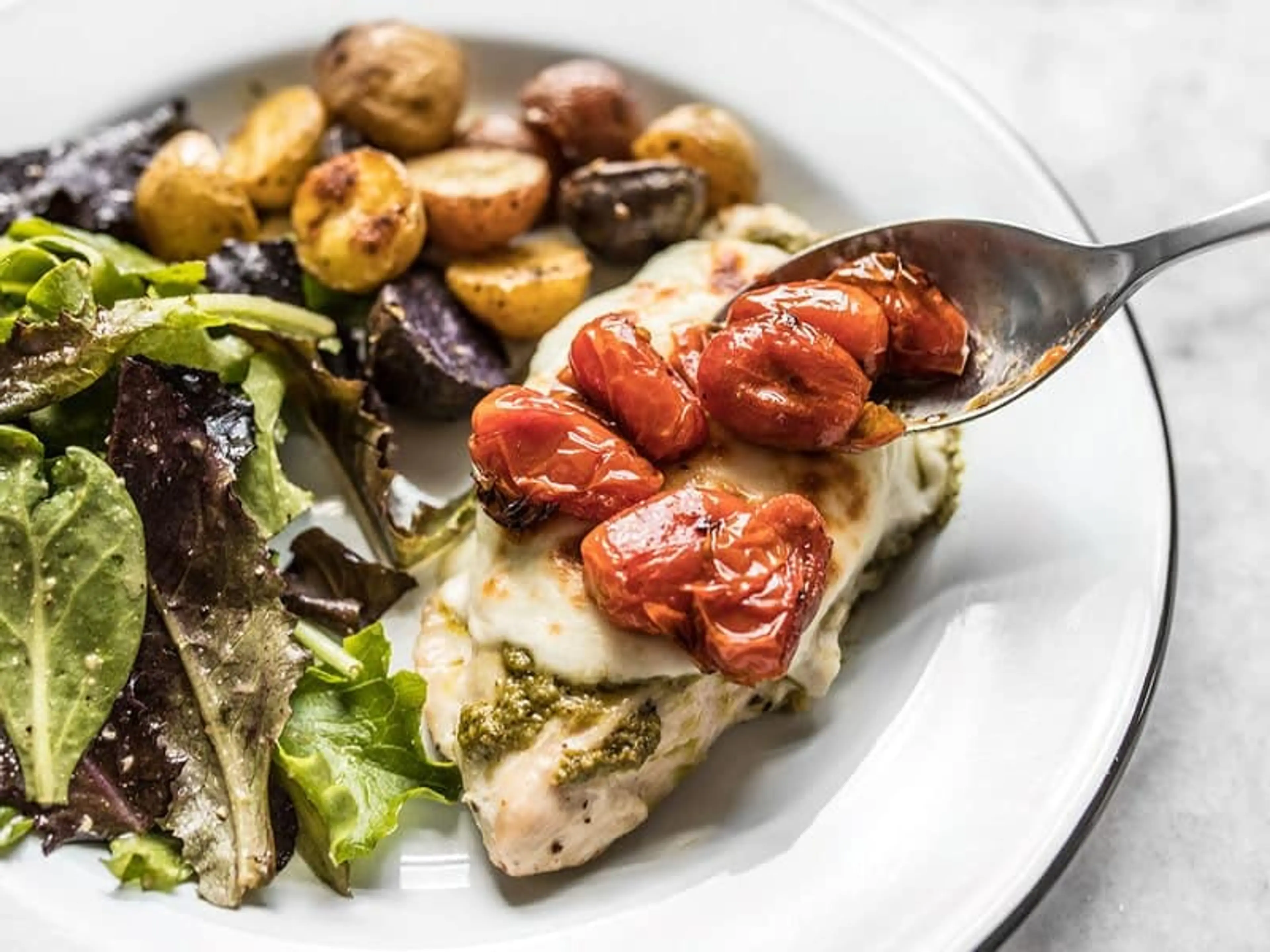 Sheet Pan Pesto Chicken Dinner
