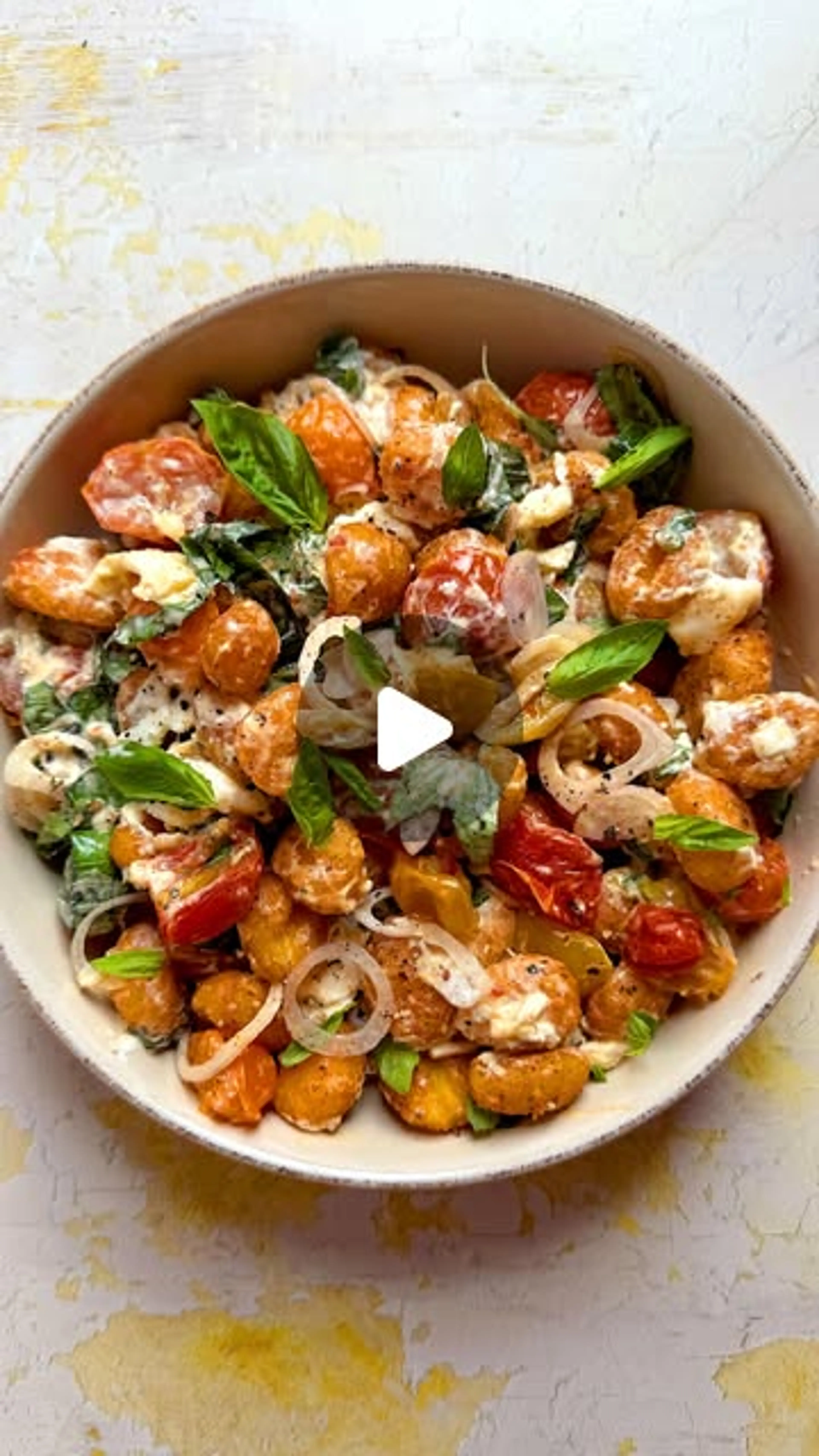 Crispy Gnocchi Burrata and Tomato Salad