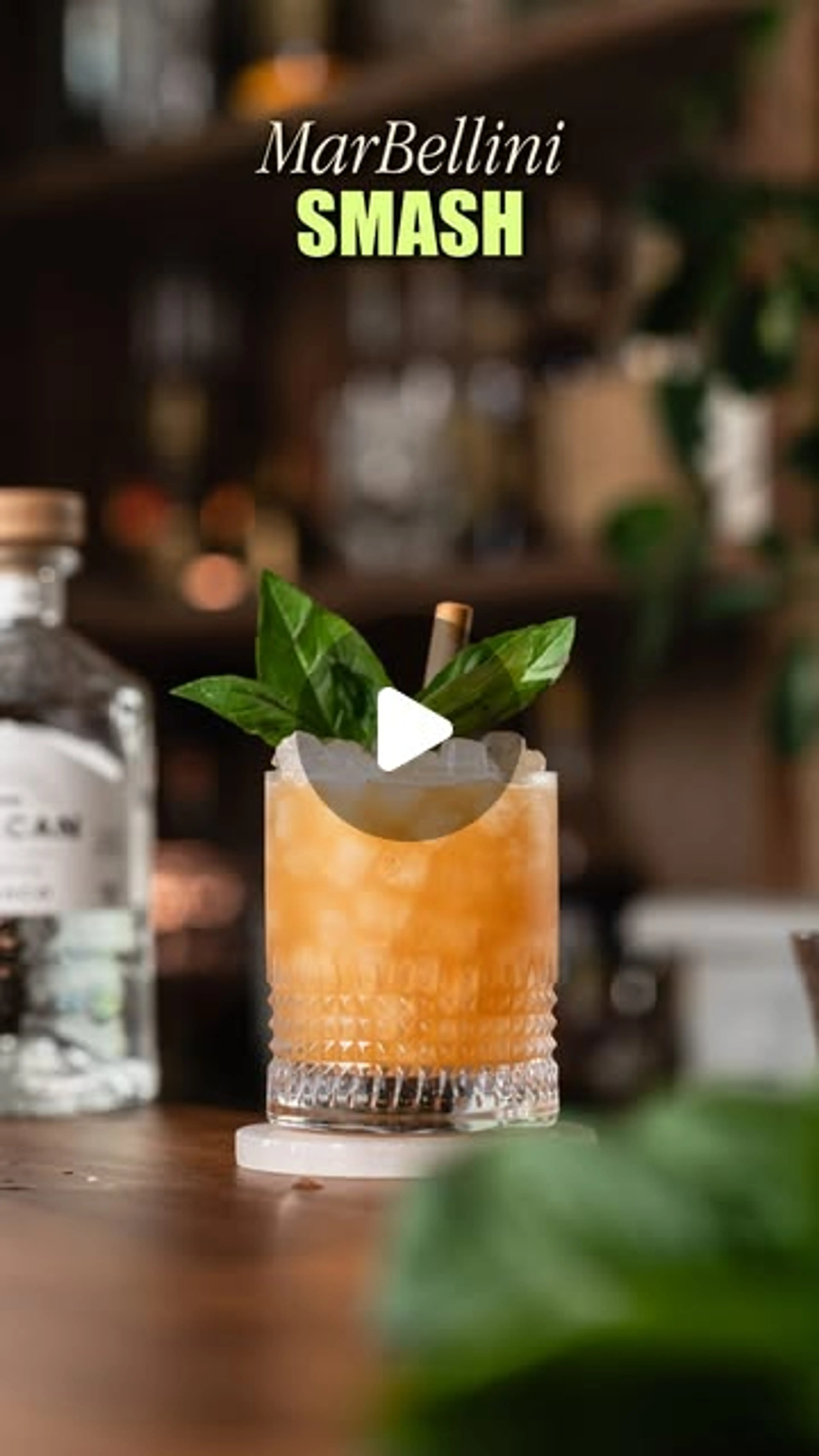 The Marbellini Smash with @volcantequila Blanco, Juicy Peach