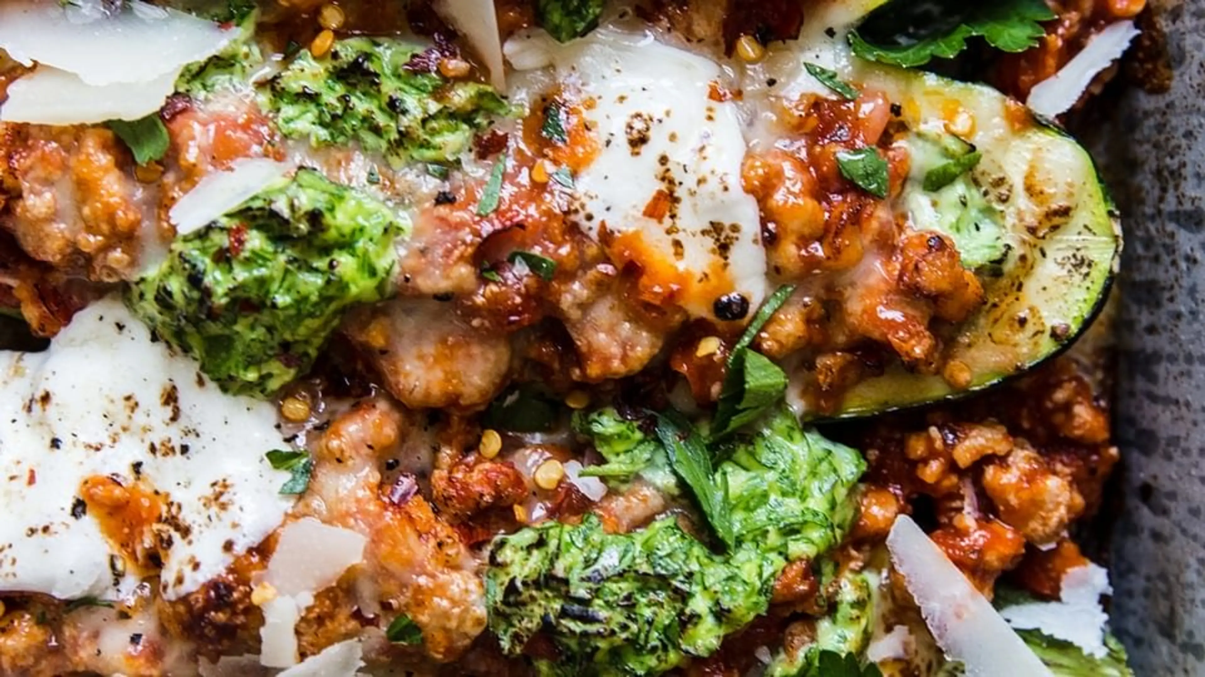 Lasagna Stuffed Zucchini Boats