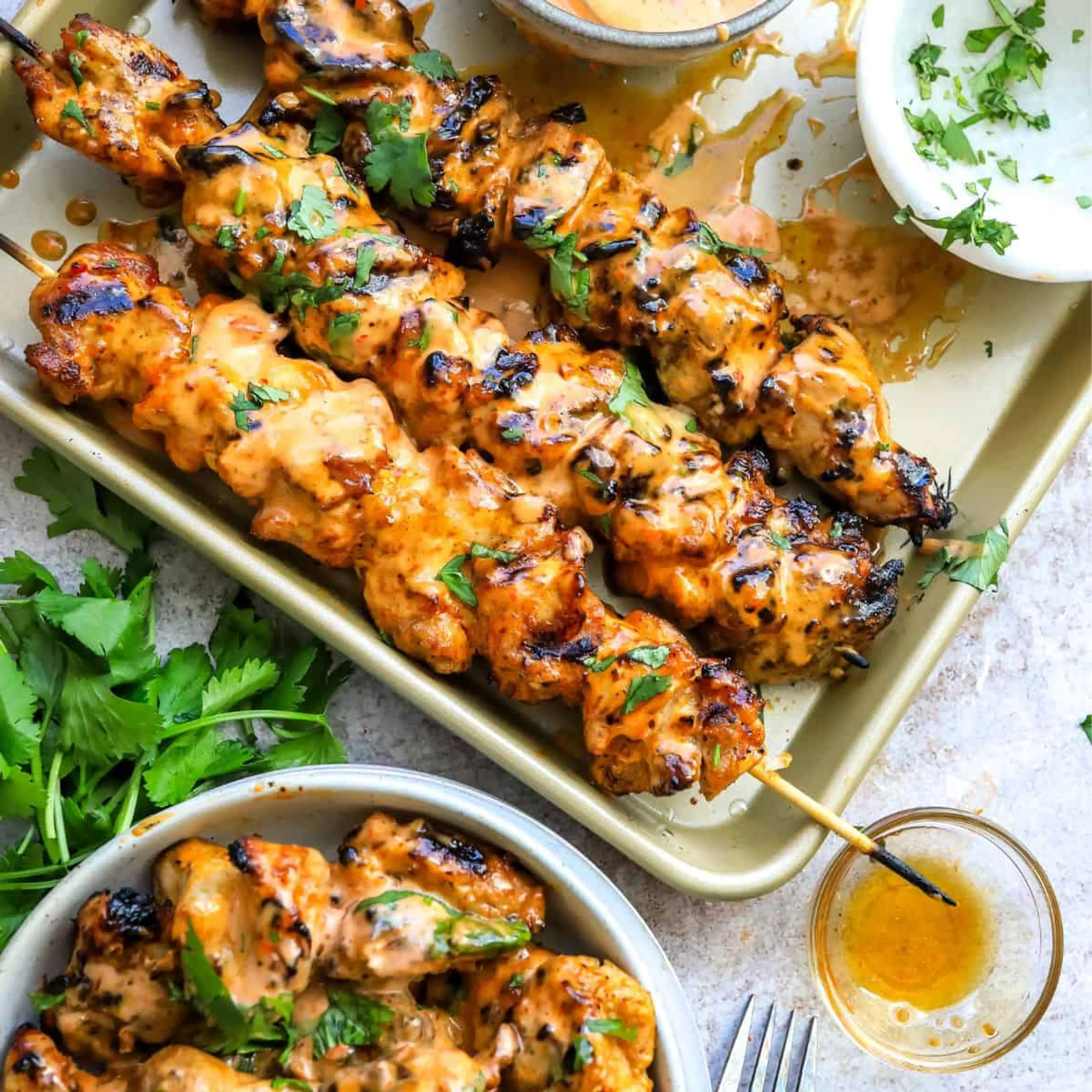 Bang Bang Chicken Skewers