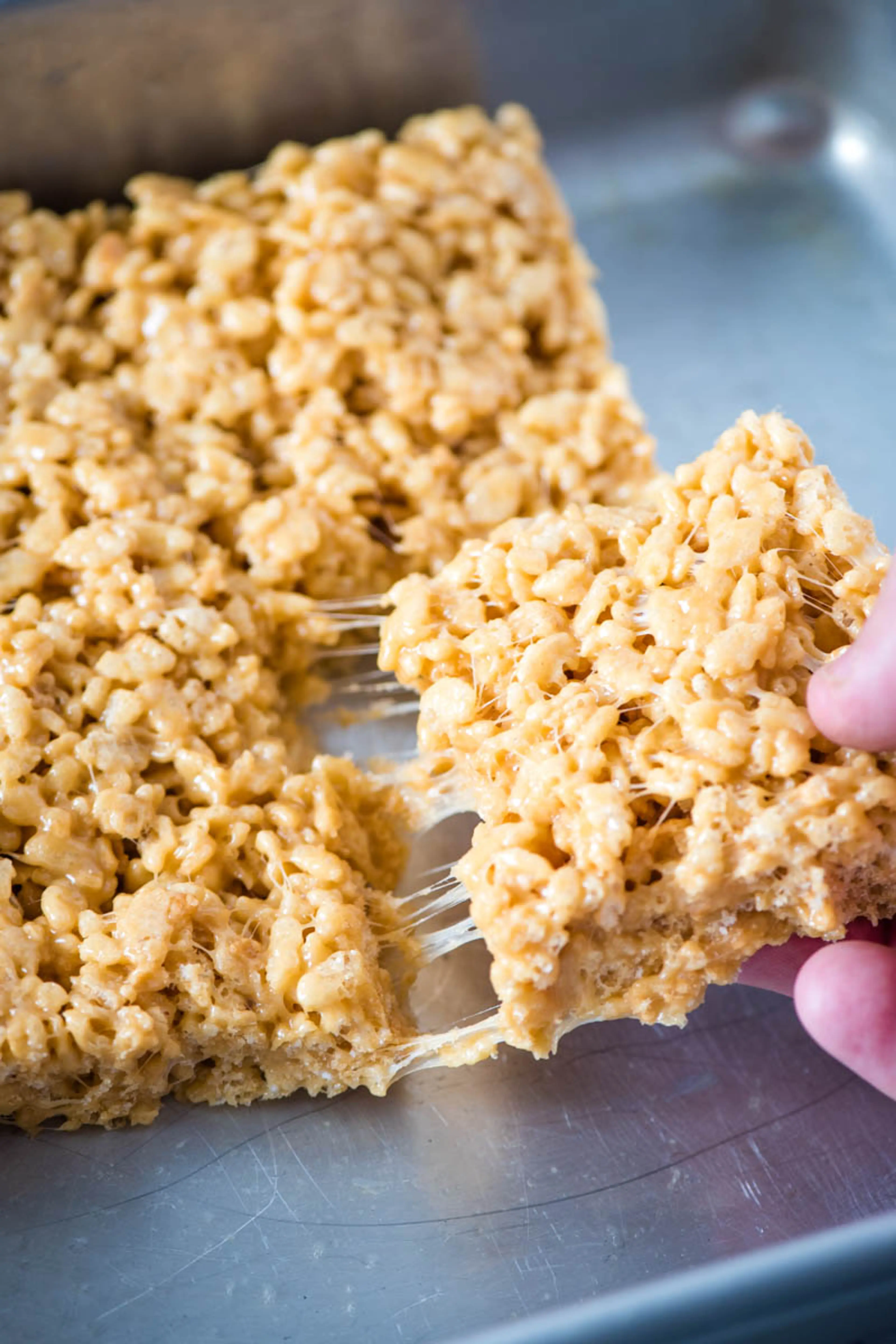Soft and Chewy Peanut Butter Rice Krispie Treats