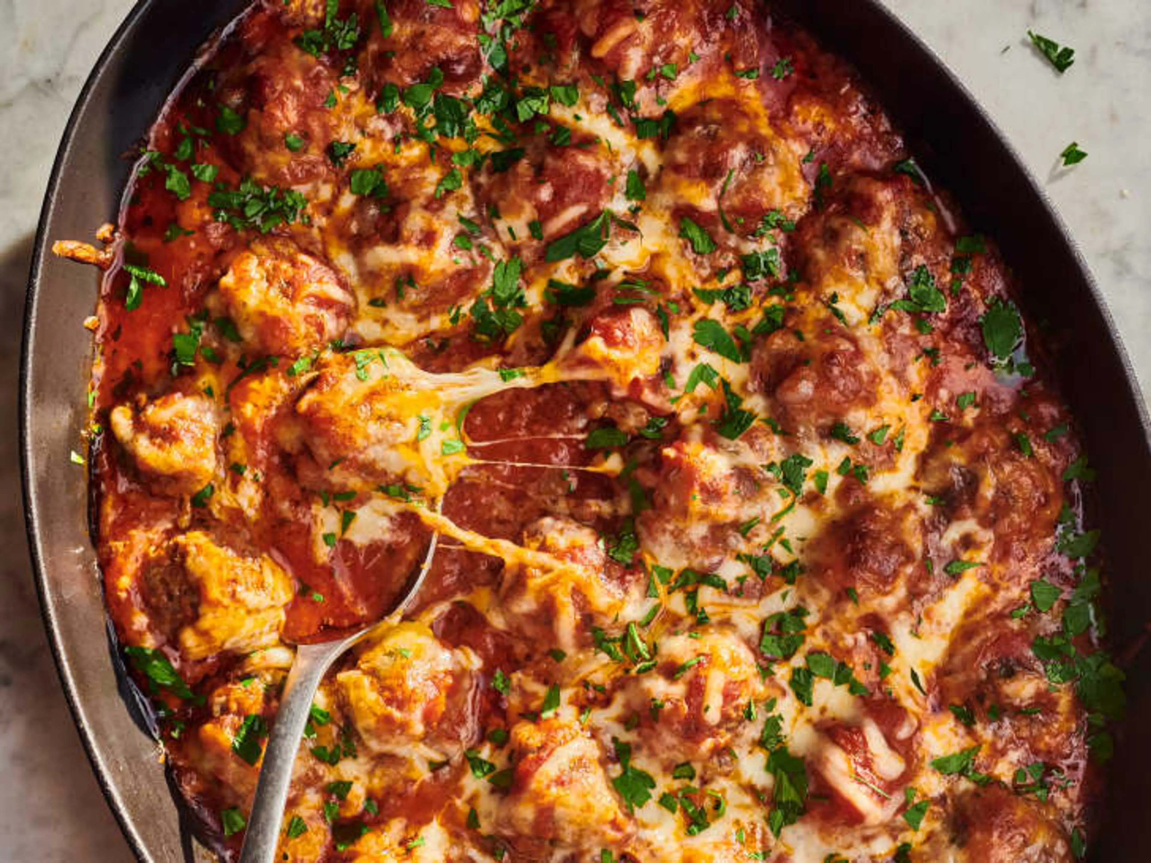 Cheesy Meatball Casserole