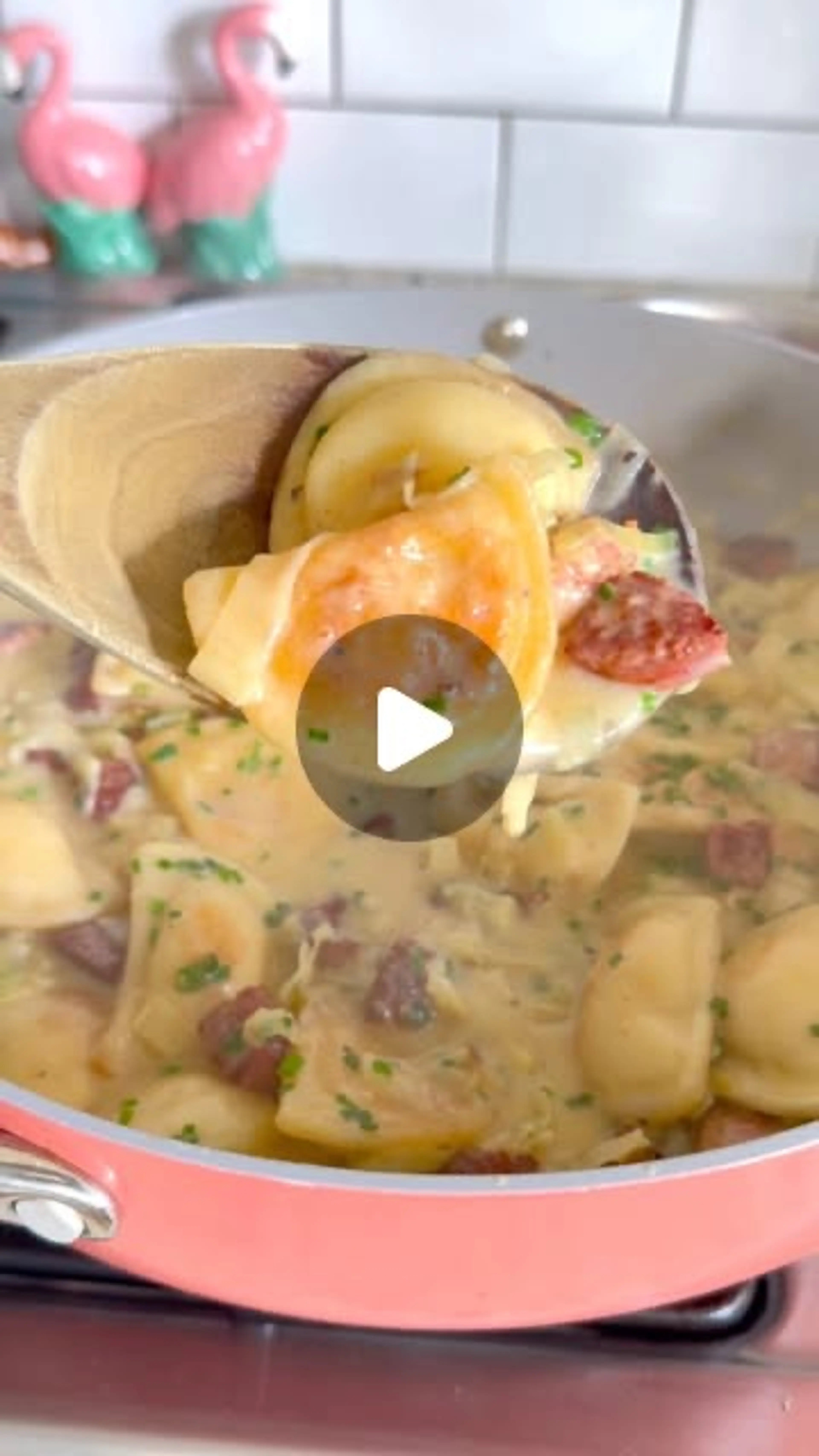Skillet Pierogi and Kielbasa with Creamy Leeks