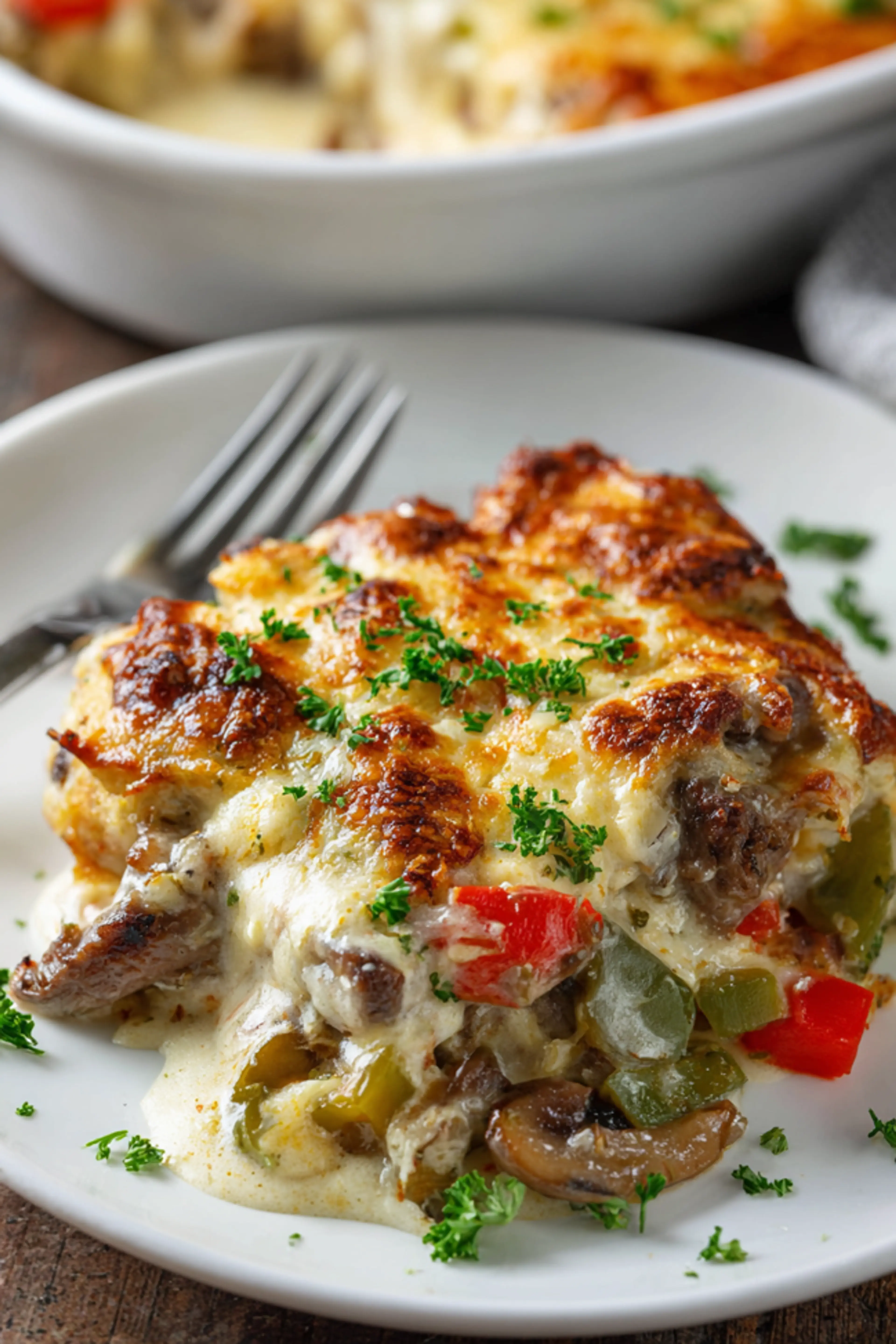Philly Cheesesteak Casserole