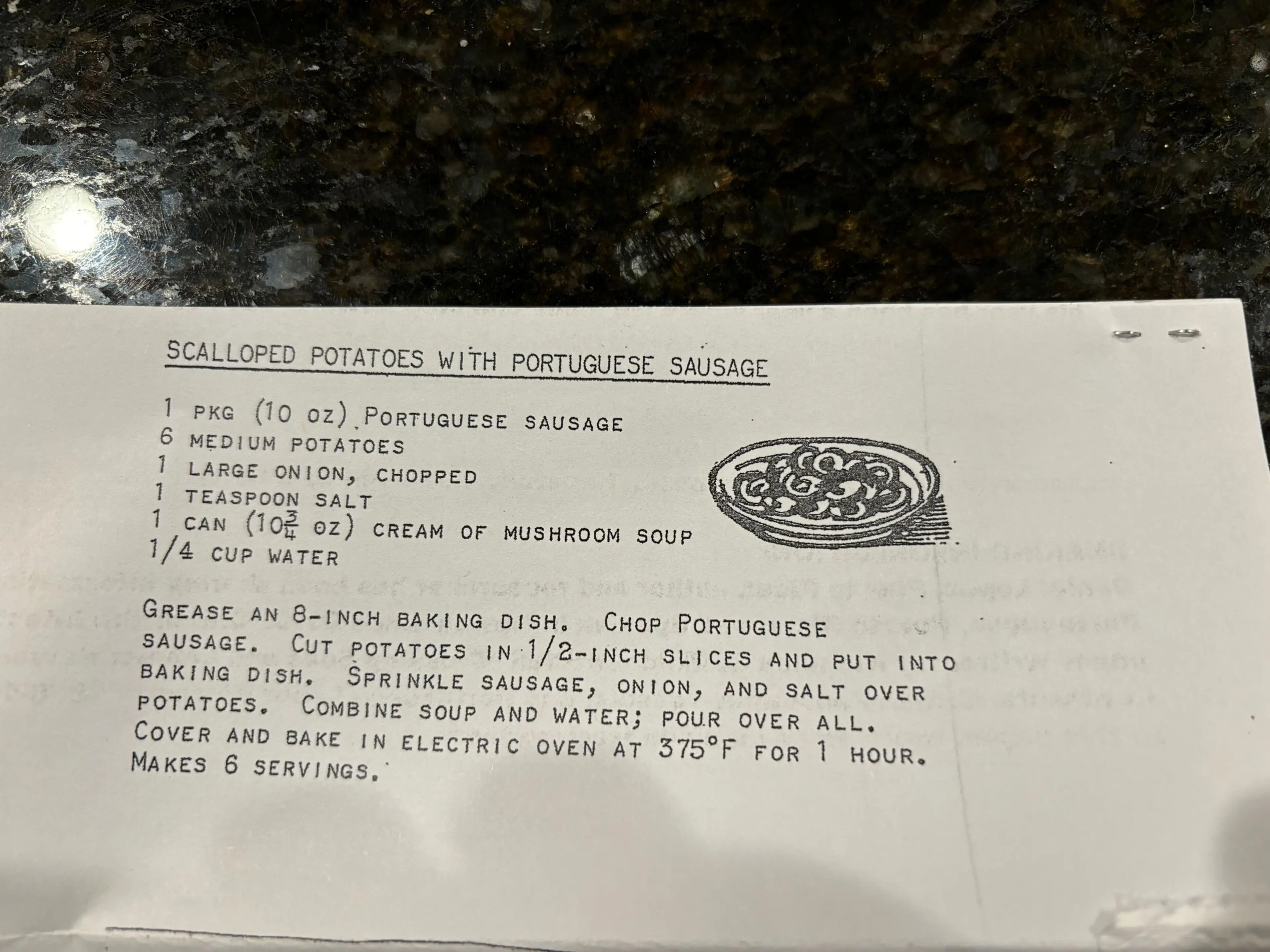 Scalloped Potatoes with Portuguese Sausage