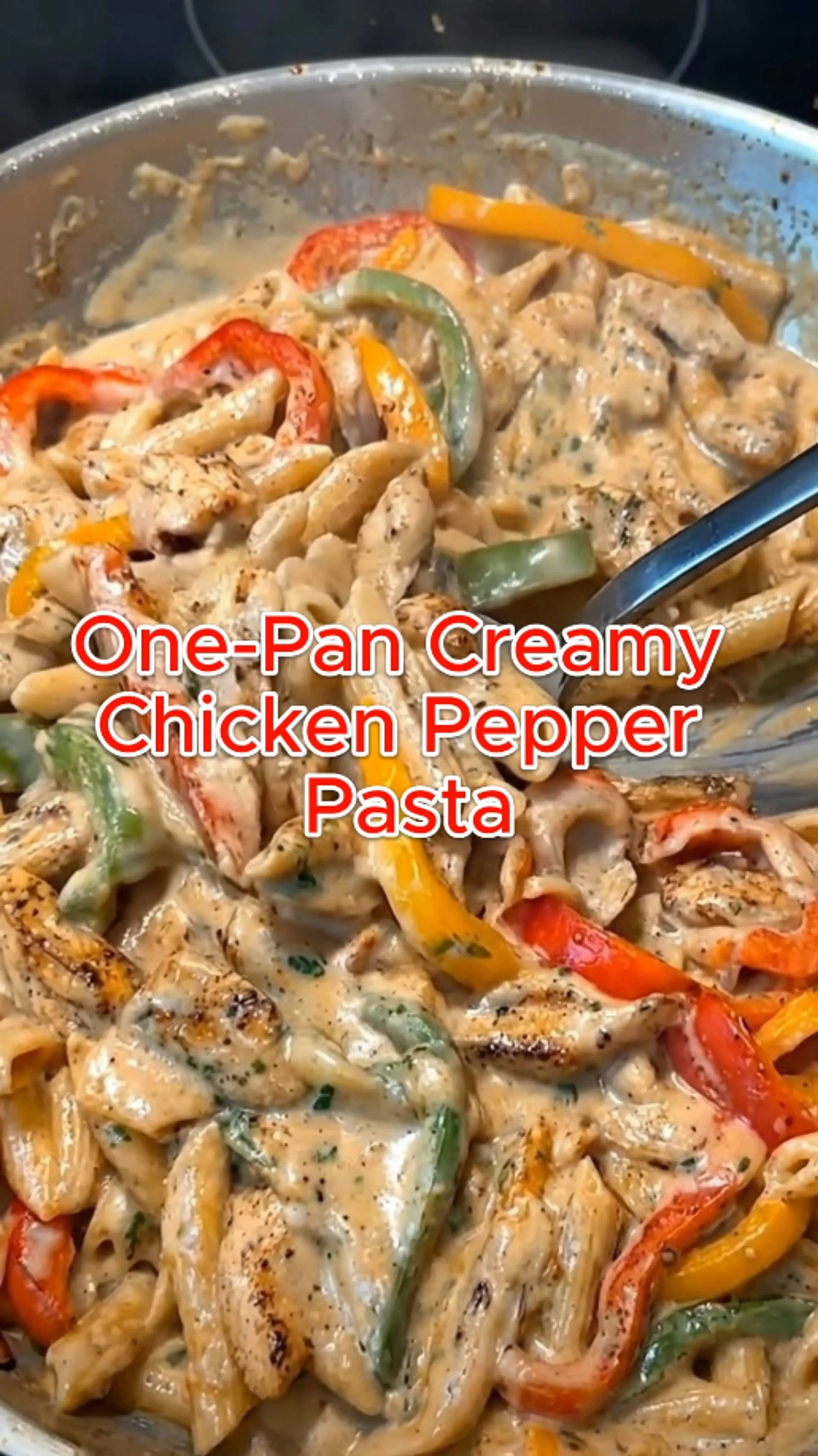 Creamy Chicken Pepper Pasta Is Rich, Cheesy, an