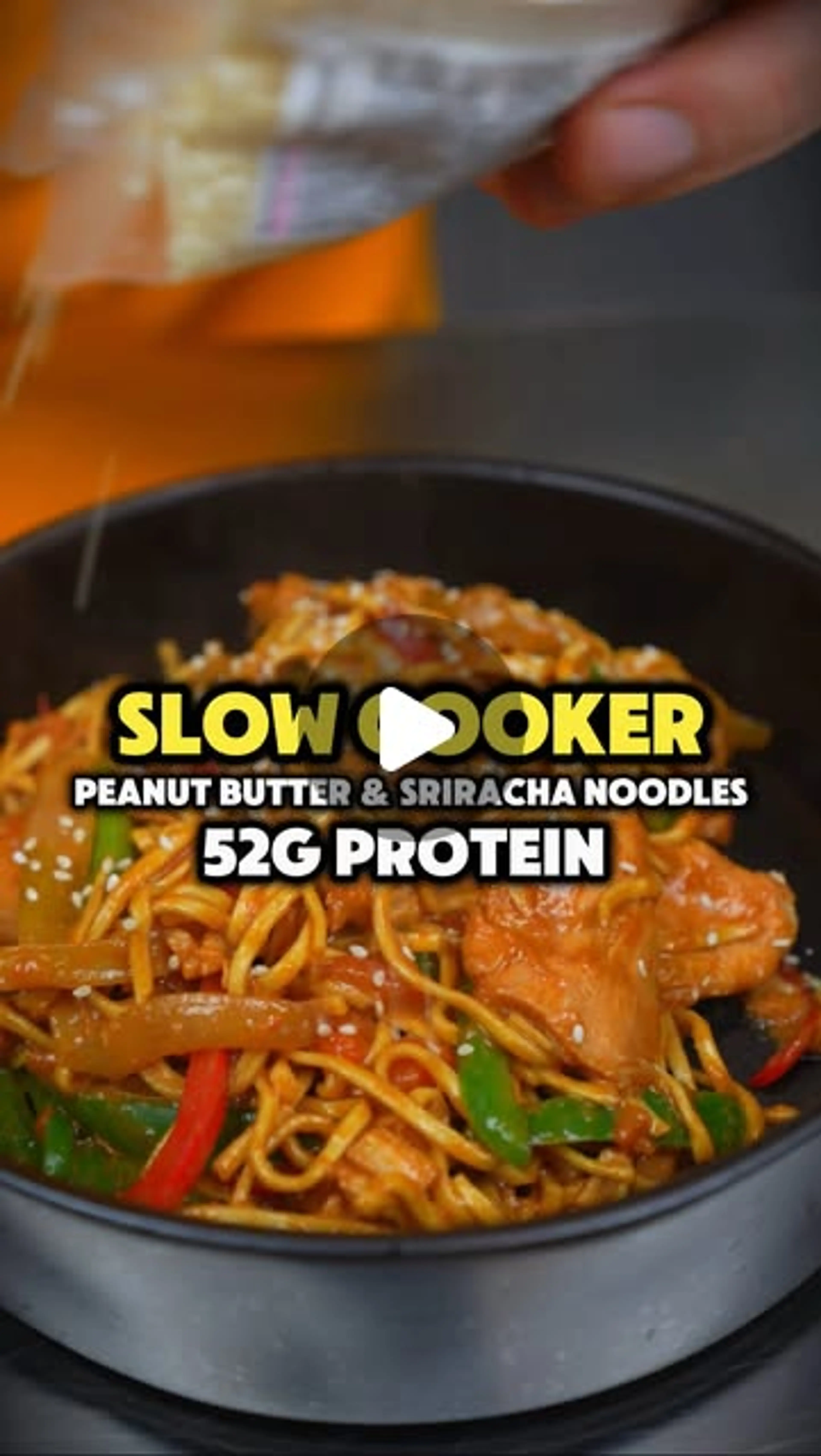 Spicy Peanut Butter & Sriracha Chicken Noodles (slow Cooker