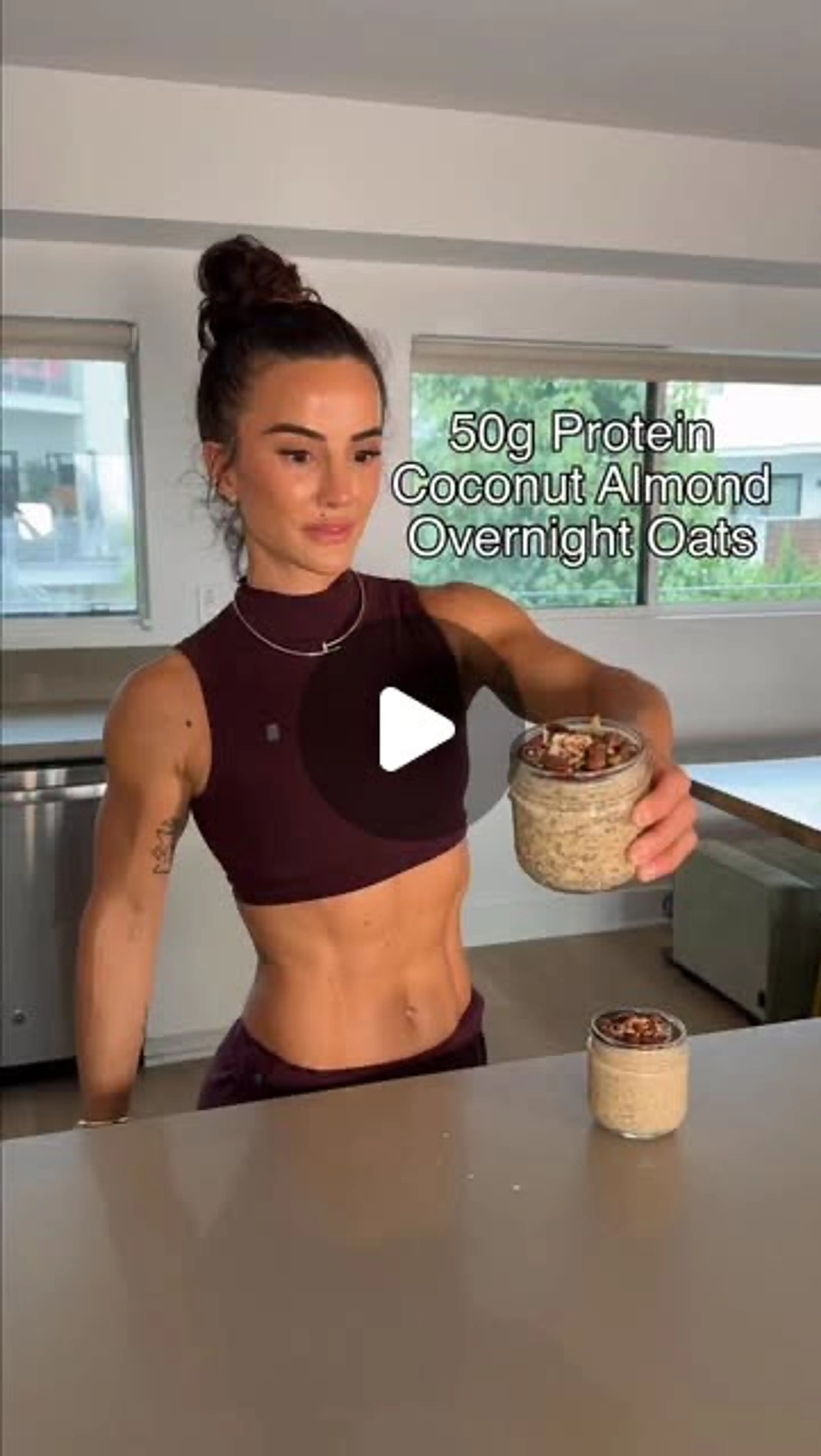 50g Protein Toasted Coconut Almond Overnight Oats - My Meal