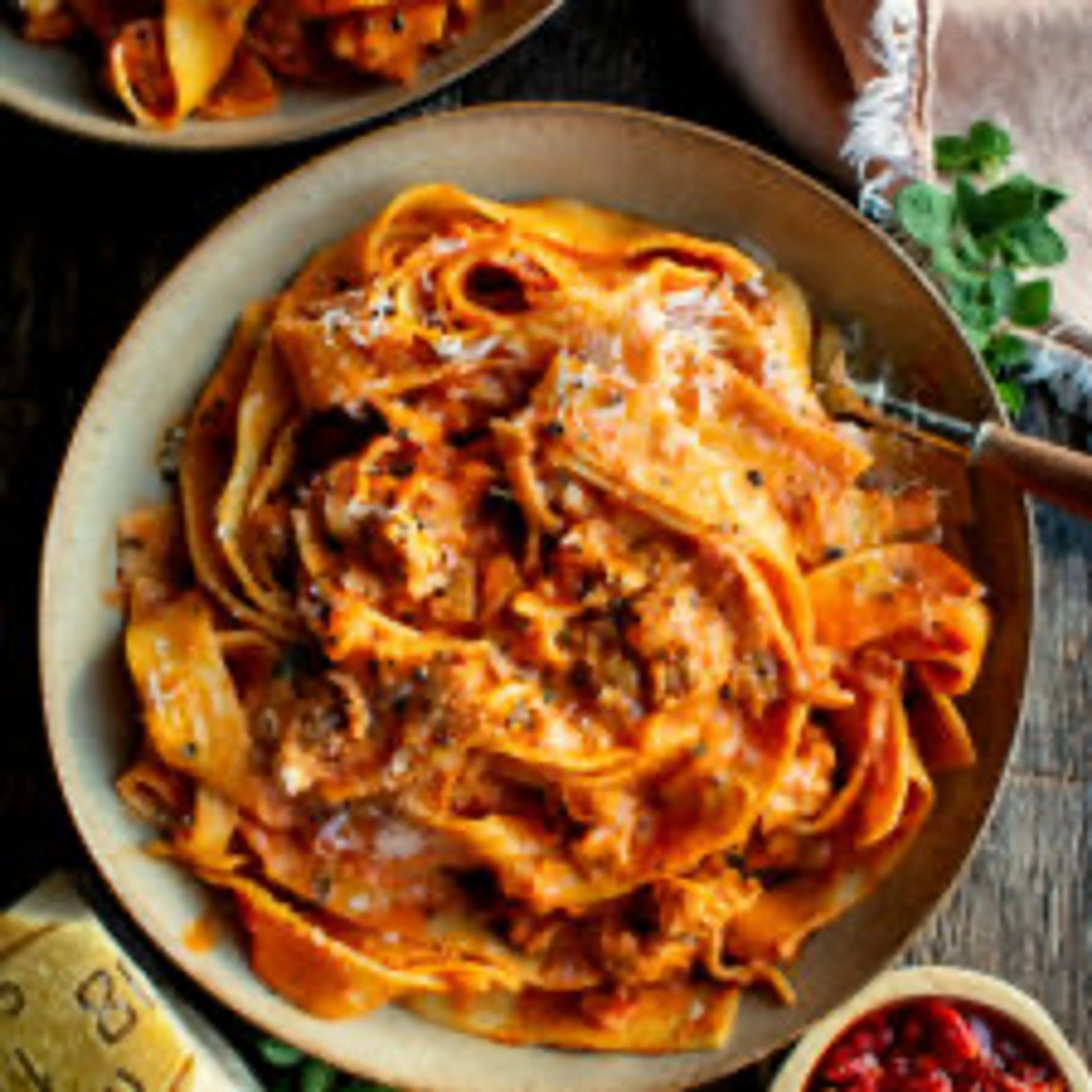 Creamy Calabrian Chili Pappardelle with Sausage & Fennel