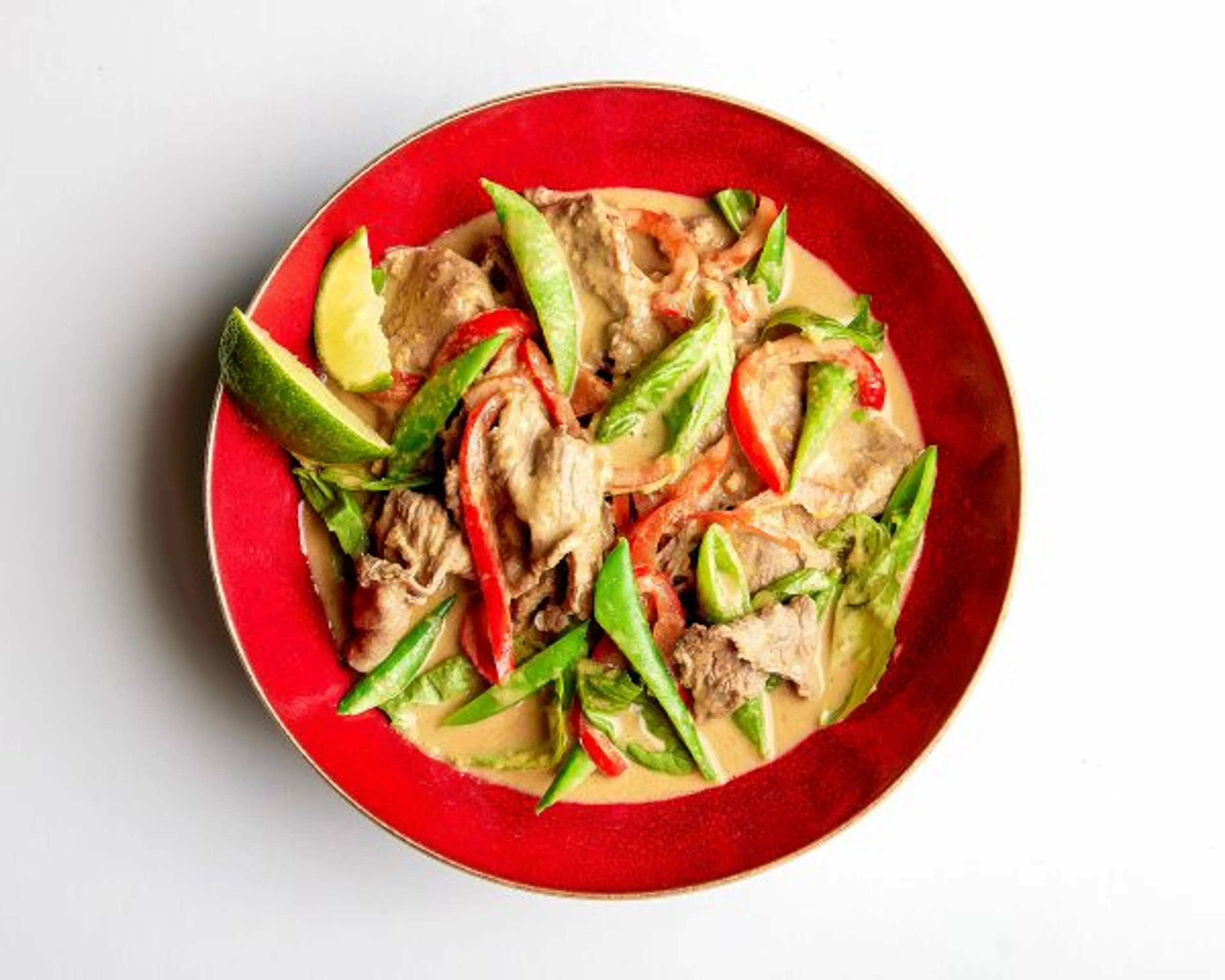Green Curry Beef with Snap Peas