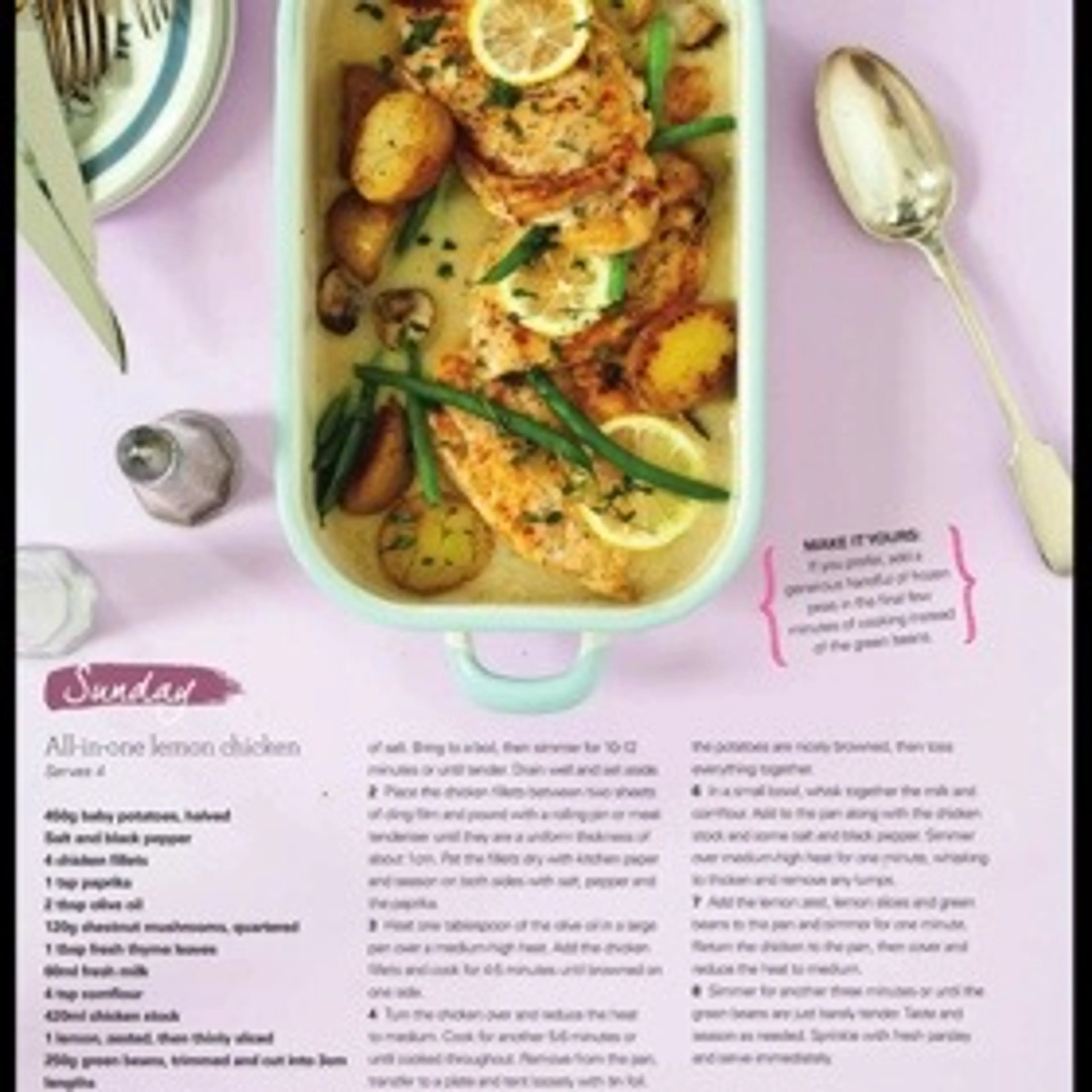 All-in-one lemon chicken