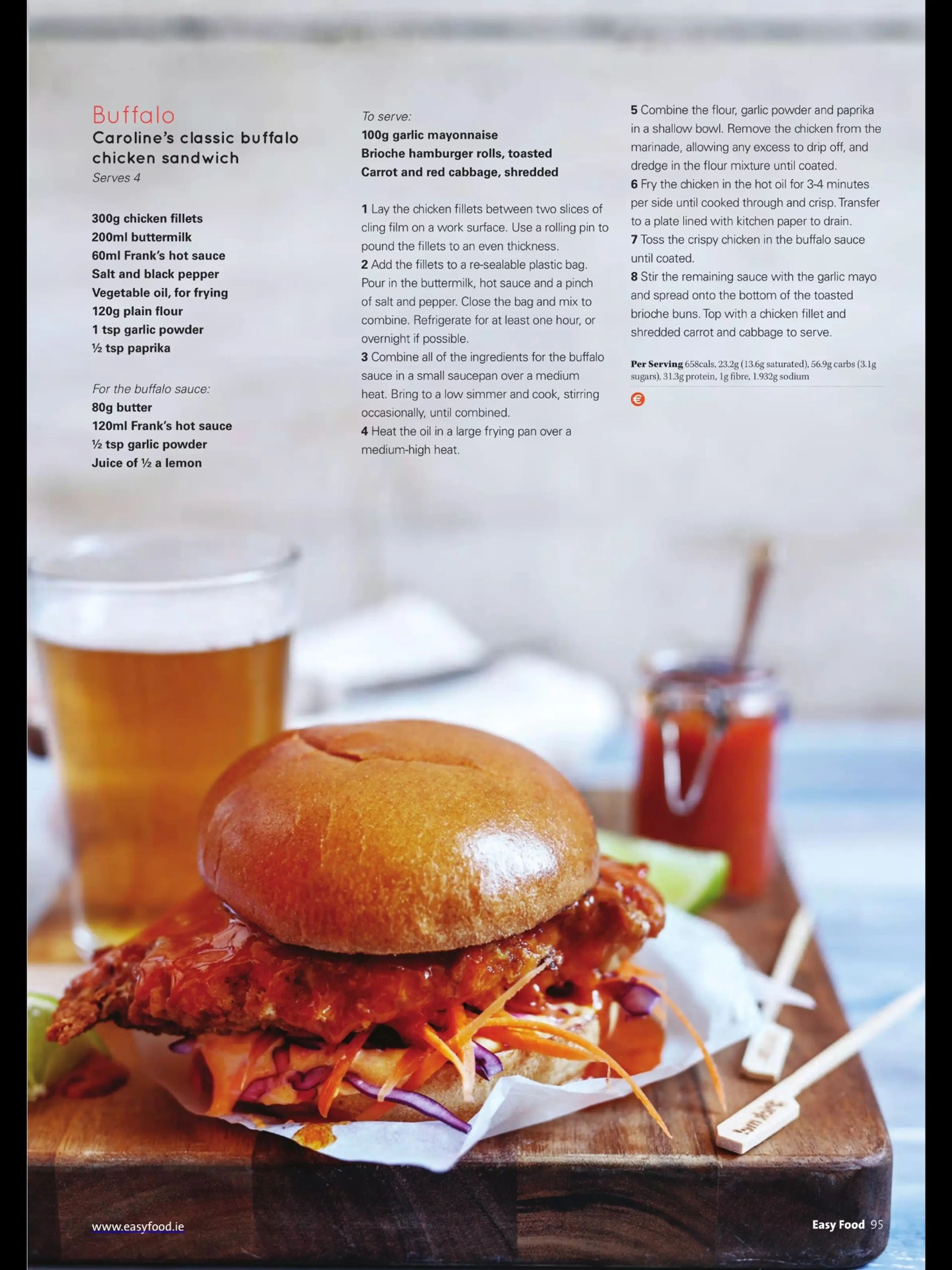 Caroline's classic buffalo chicken sandwich