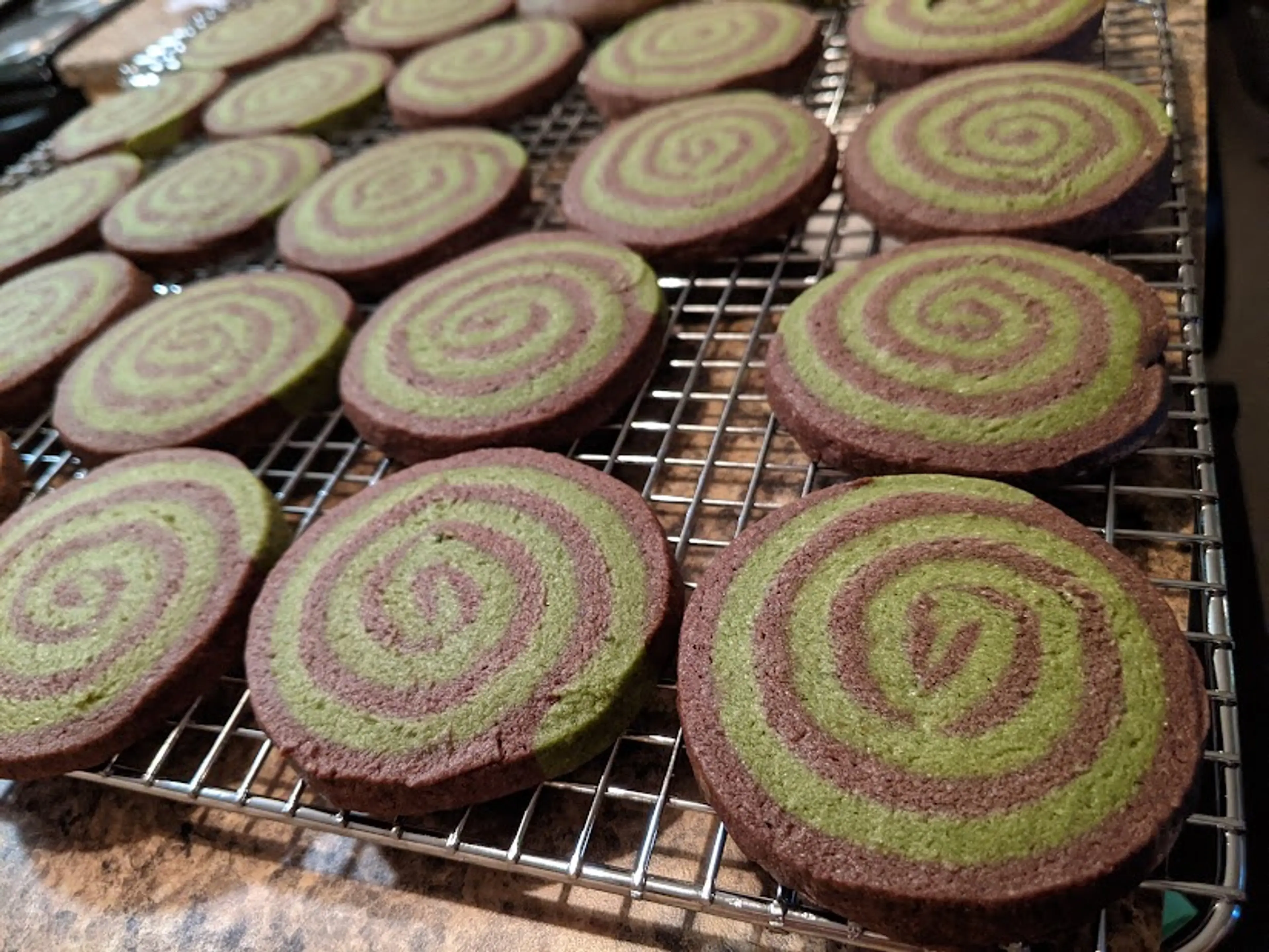 Chocolate Matcha Pinwheel Cookies