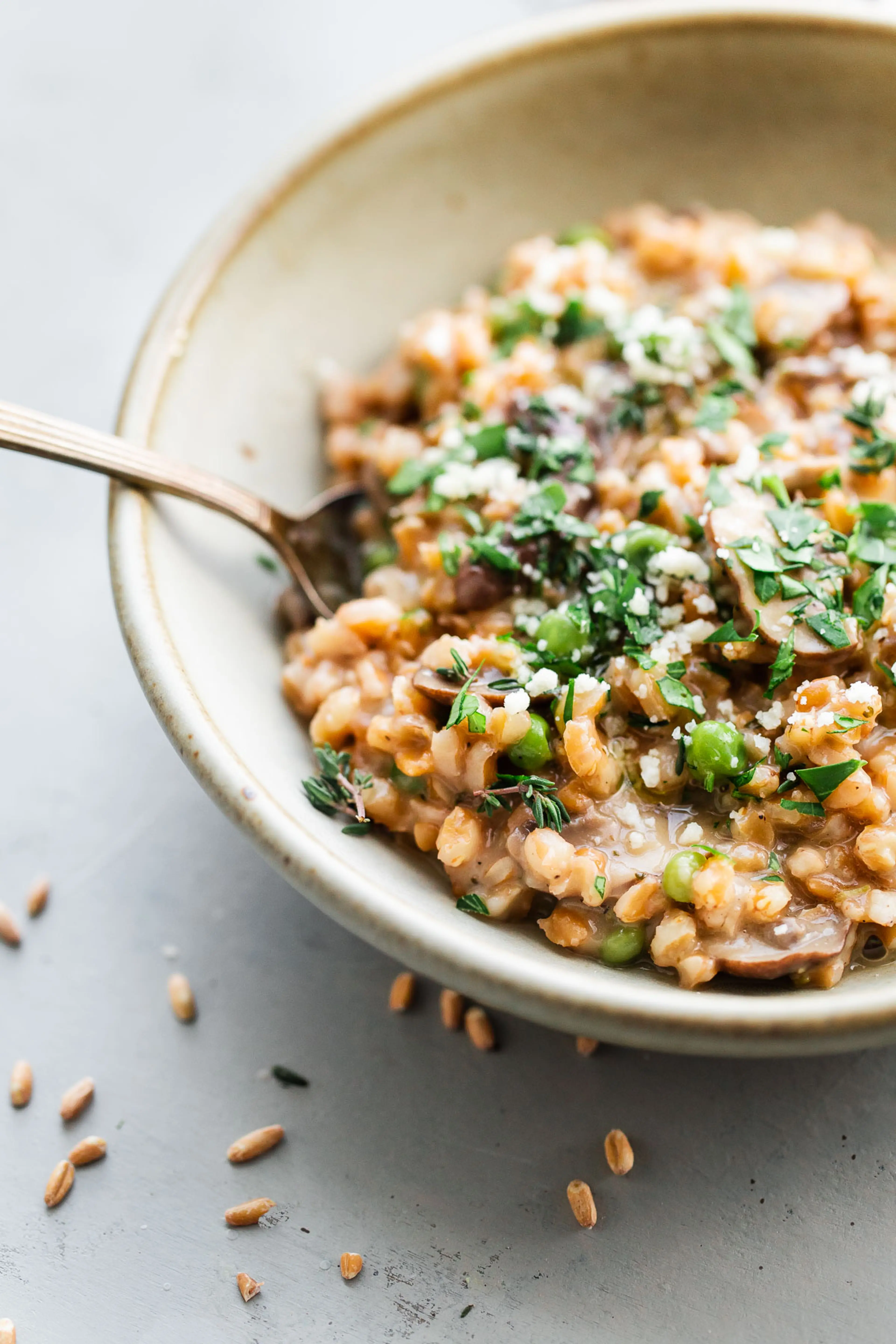 Easy Mushroom Farro Risotto