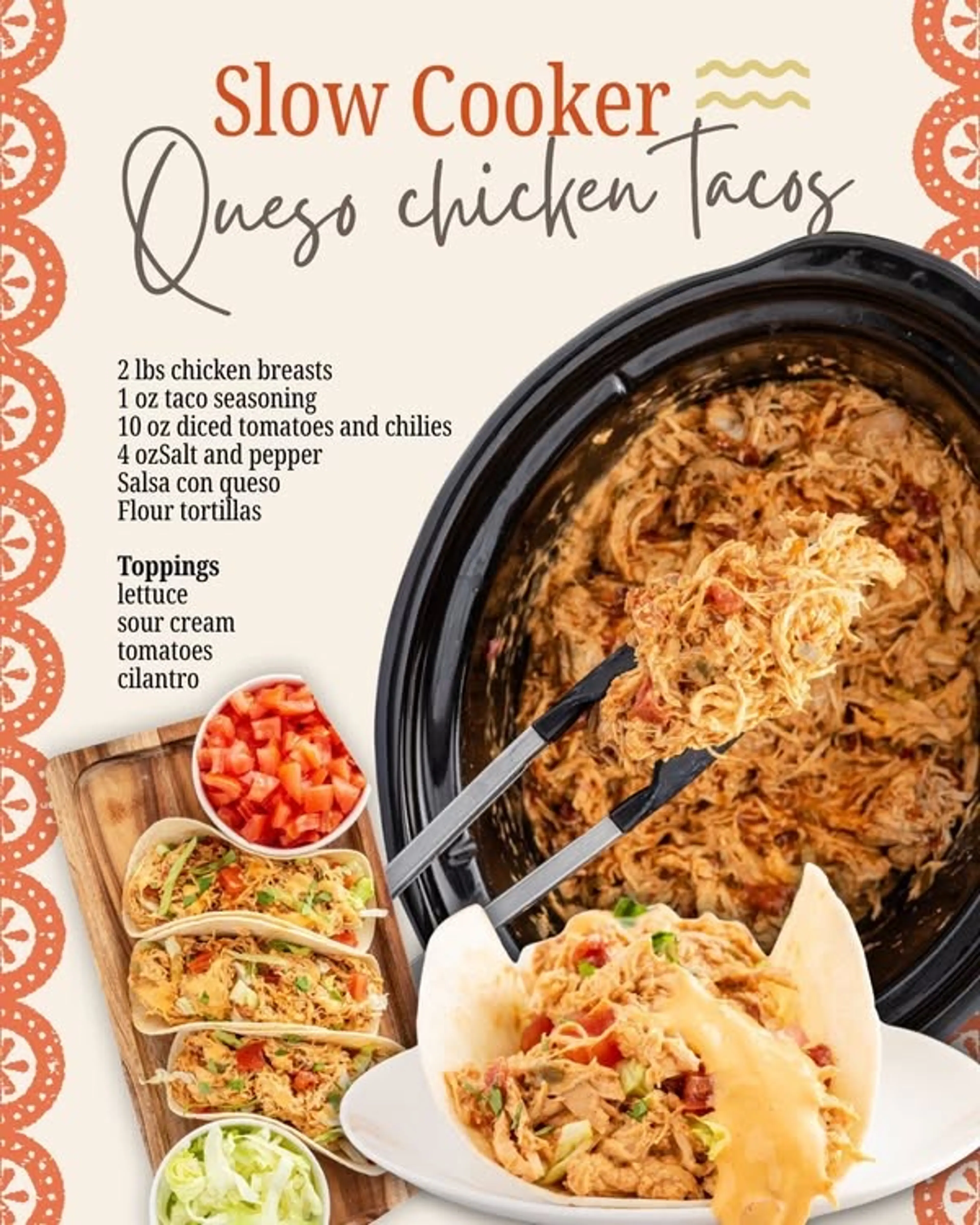 Taco Night Just Got Cheesier: Slow Cooker Queso Chicken Taco