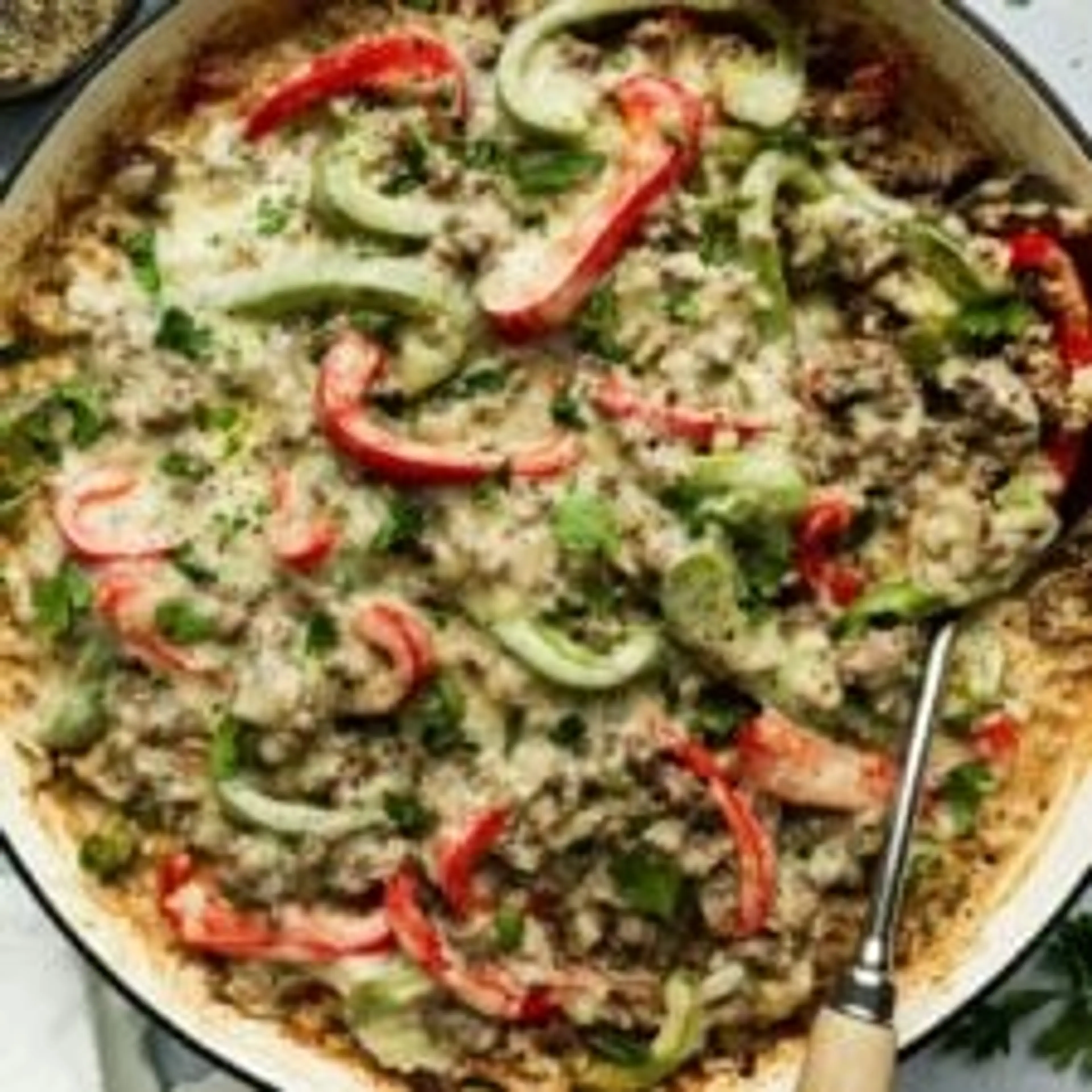 Low Carb Philly Cheesesteak Casserole