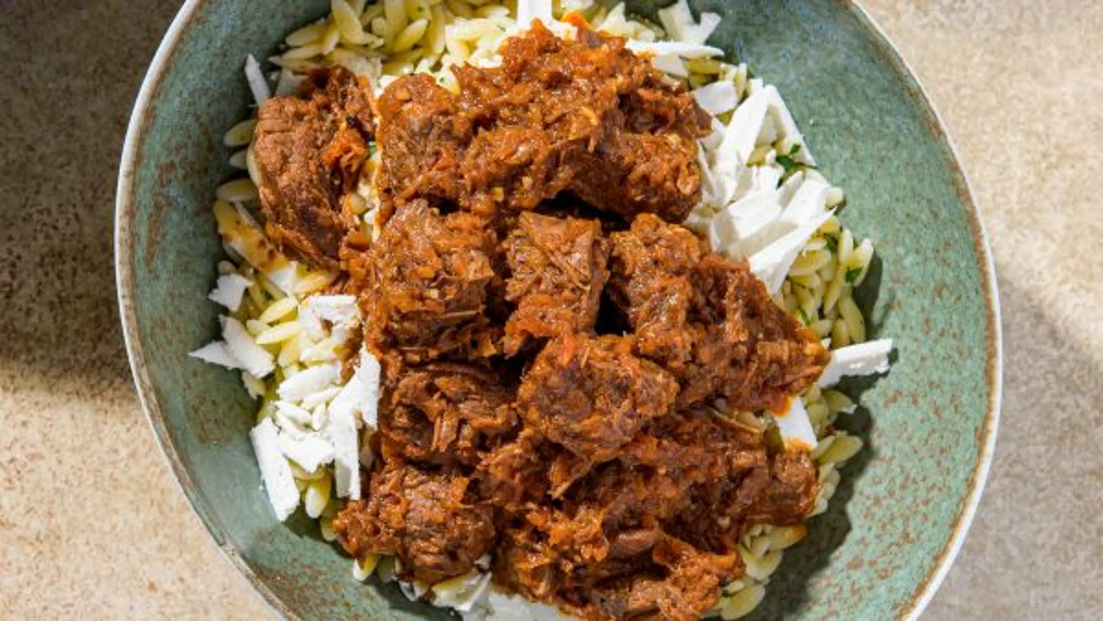 Greek Beef and Tomato Stew with Orzo (Giouvetsi)