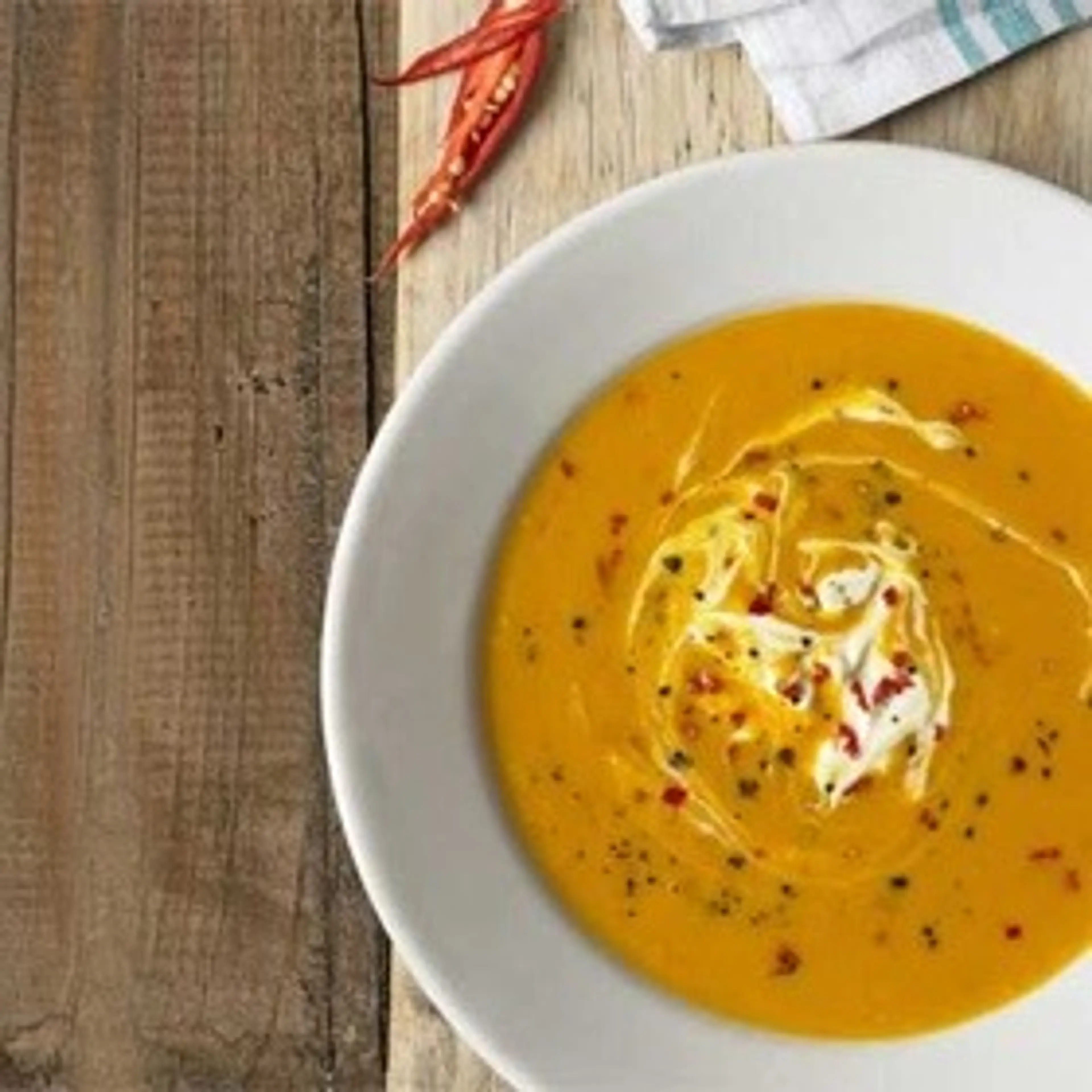 Butternut Squash Soup With Chilli & Crème Fraîche