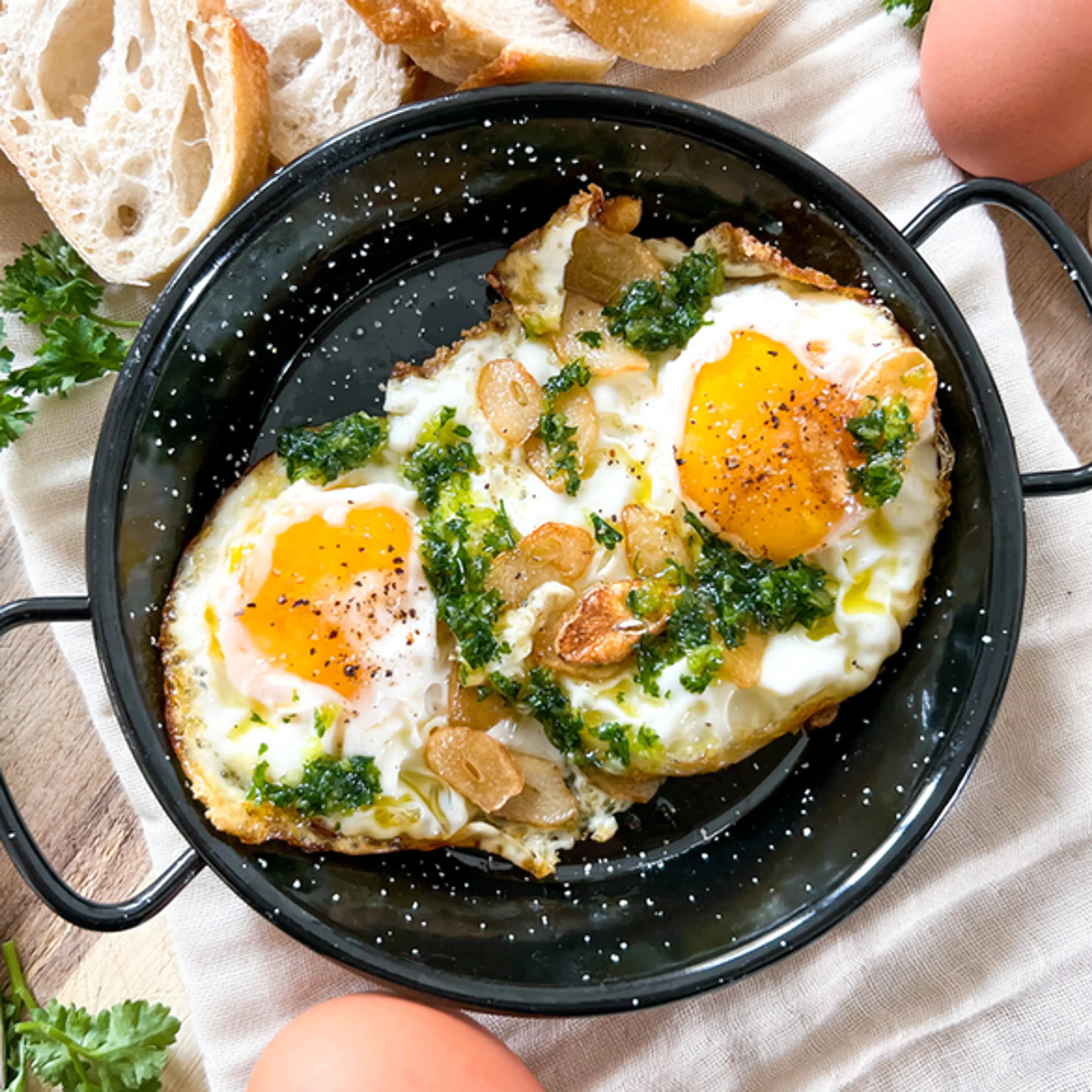 Spanish Garlic Eggs | Huevos con Ajos