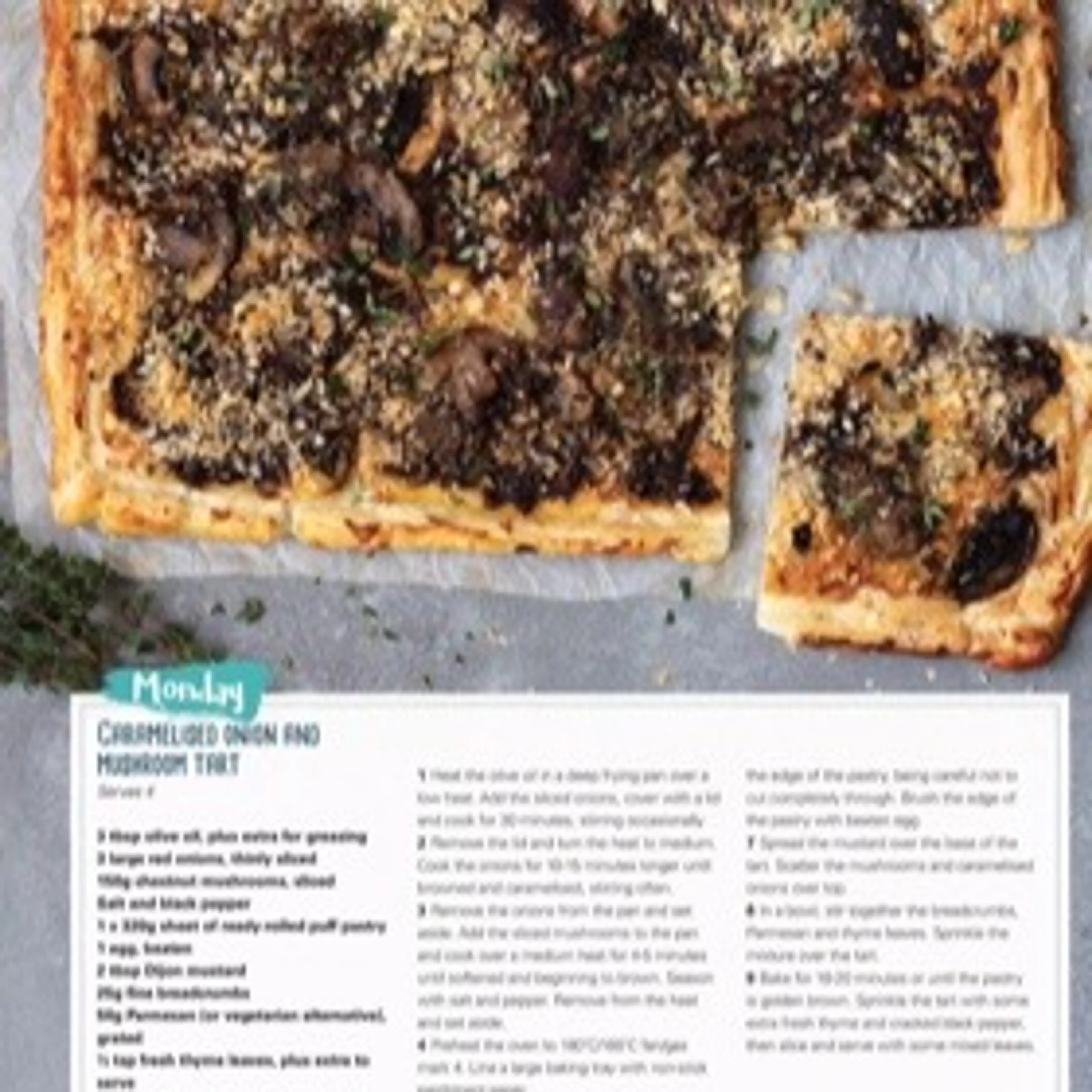 CRRRMELISED ONION AND MUSHROOM TART